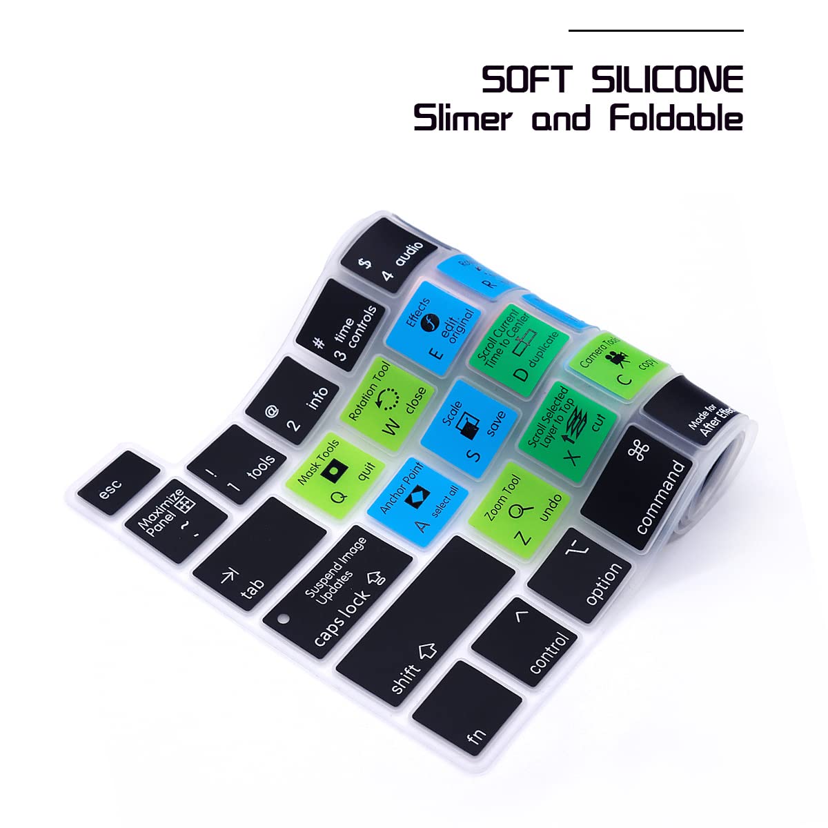 HRH After Effects Shortcuts Silicone Keyboard Cover for MacBook Pro 13