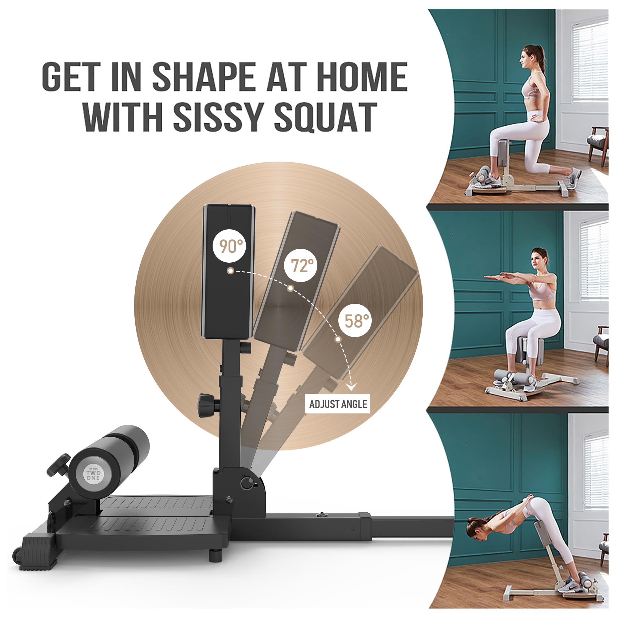 Leikefitness Deluxe Multi-Function Sissy Squat Bench - Adjustable Home Gym Equipment for Leg Workouts, Strength Training & Full Body Exercise | Perfect for Home Fitness, CrossFit & Weight Lifting