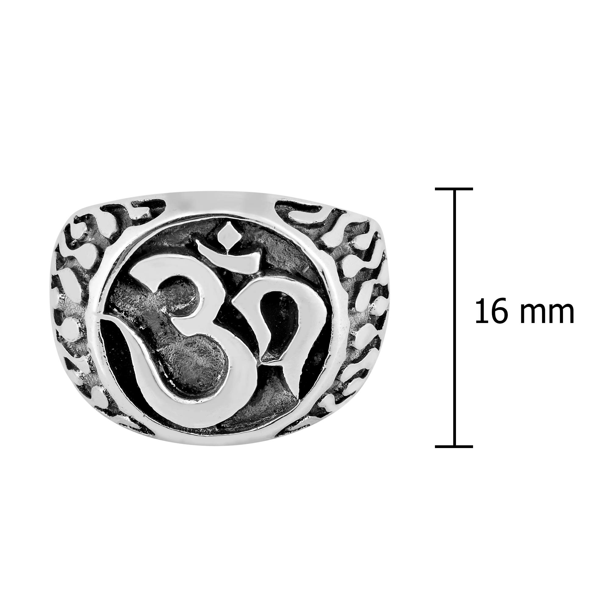 AeraVida Flaming Om Symbol .925 Sterling Silver Ring for Women | Boho Wedding Band, Religious Jewelry | Comfort Fit Sizes 7-10 | Perfect for Meditation, Yoga & Spiritual Gifts