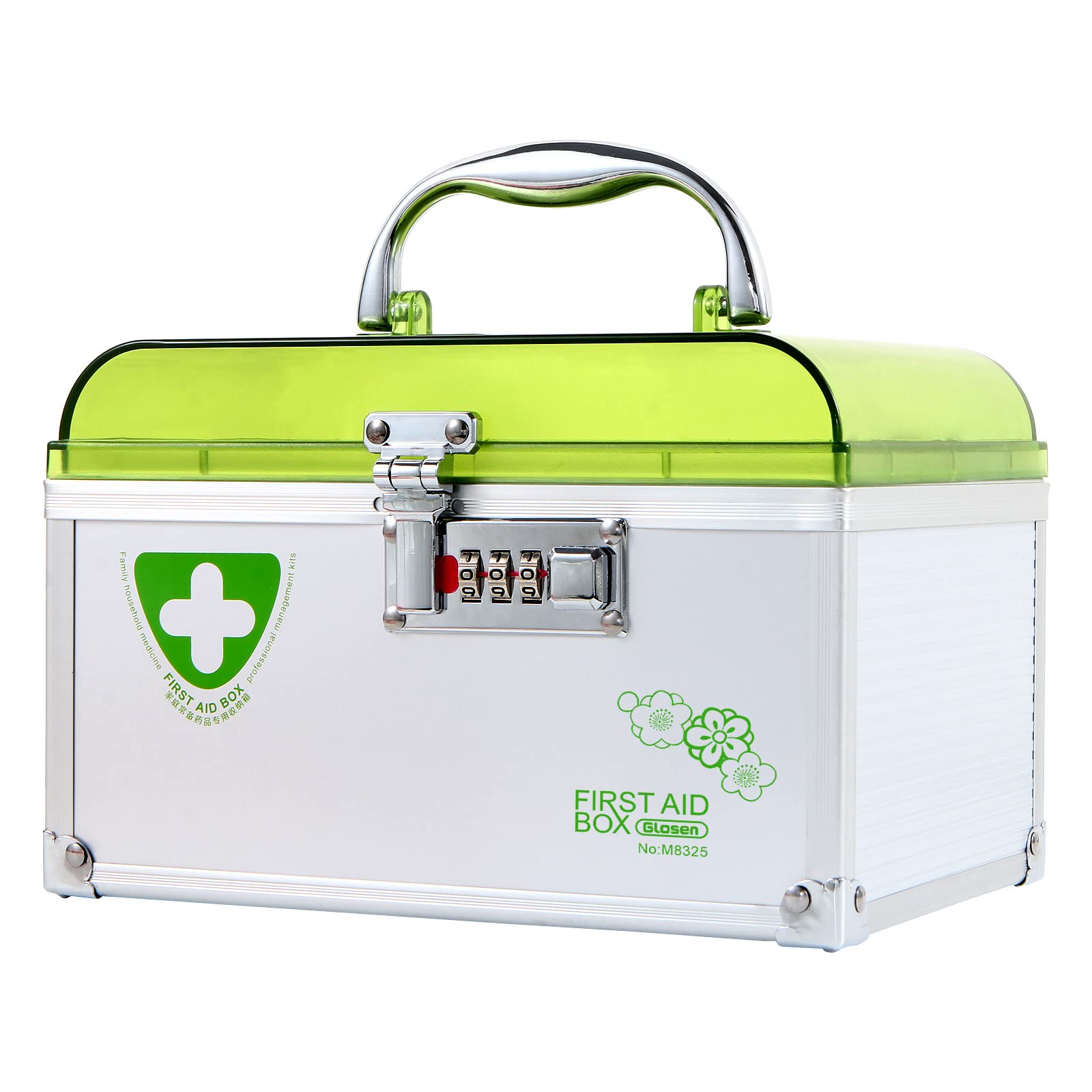 Glosen Lockable First Aid Kit with Child-Safe Latch - Compact Medicine Storage Box for Home, Office & Travel (X-Small Size) - Ideal for Emergency Preparedness & Family Safety