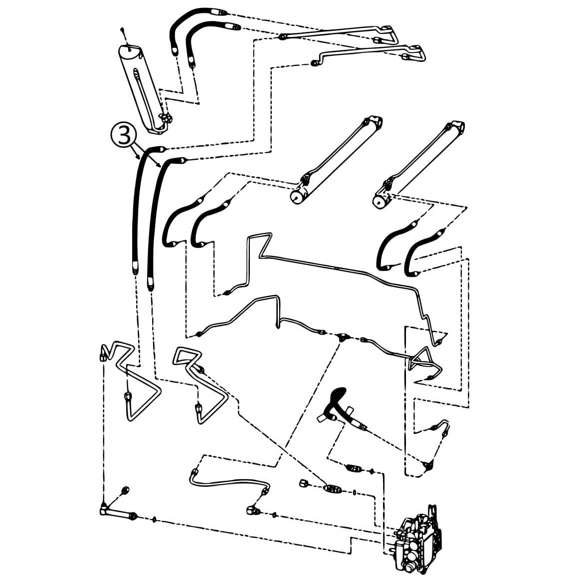 Bobcat S130 Hydraulic Hose - Arm Pivot to Loader Bucket Tilt Cylinder Replacement Part #3 | Compatible with Skid Steer Loaders | Heavy-Duty Construction & Farming Equipment Use