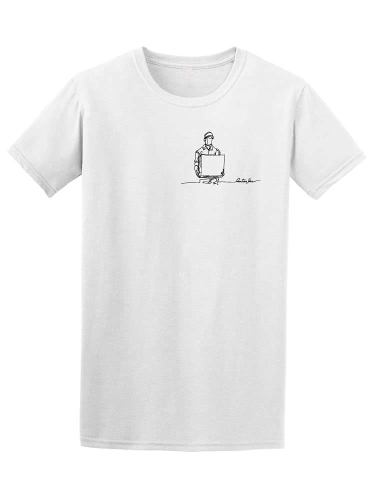 Smartprints Continuous Line Delivery T-Shirt for Men - Comfortable & Stylish Graphic Tee for Casual Wear, Work, and Everyday Outfits
