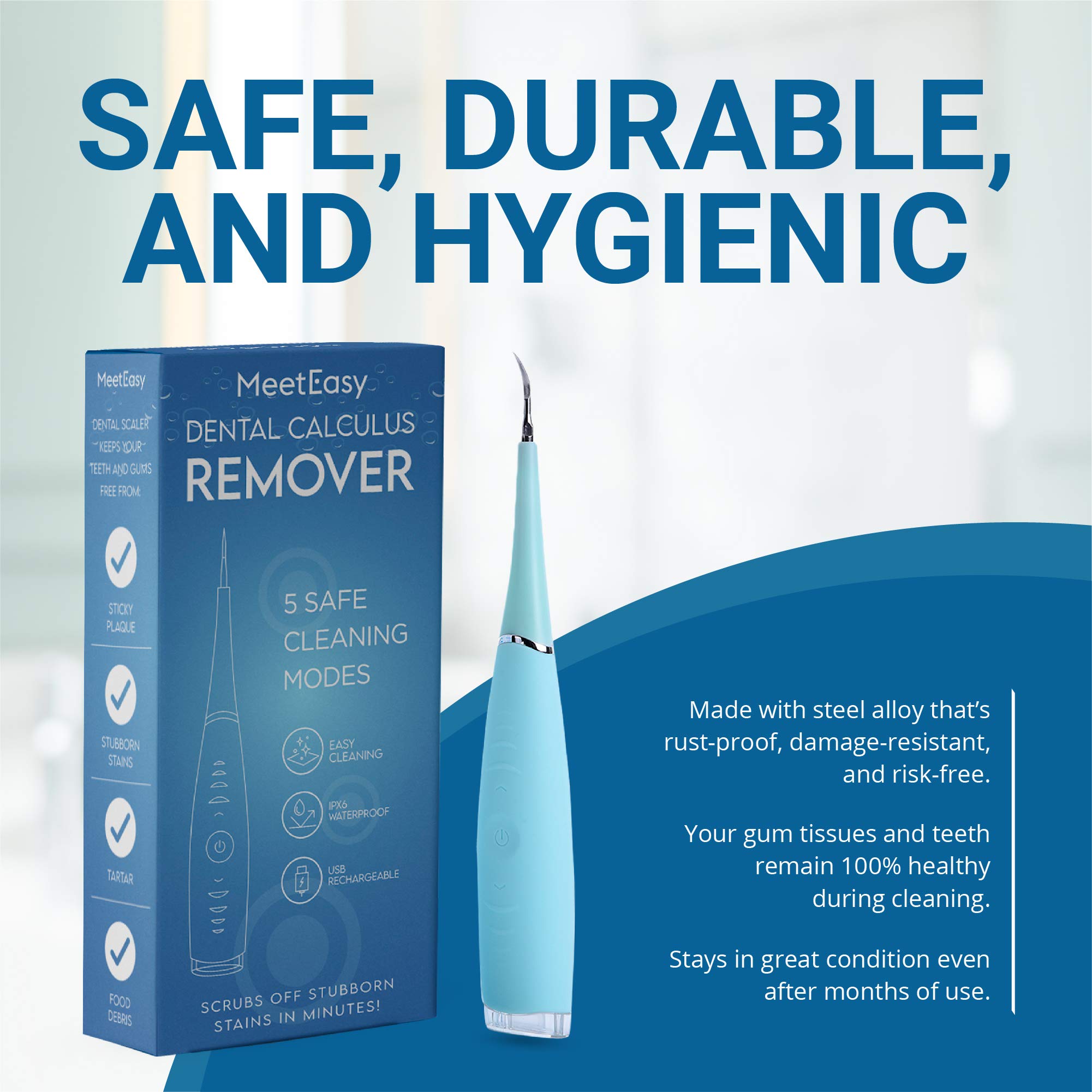 Professional Dental Cleaner Tool Kit for Adults - 100% Safe & Effective Teeth Cleaning Tools - Perfect for Home Dental Care, Travel & Oral Hygiene Maintenance