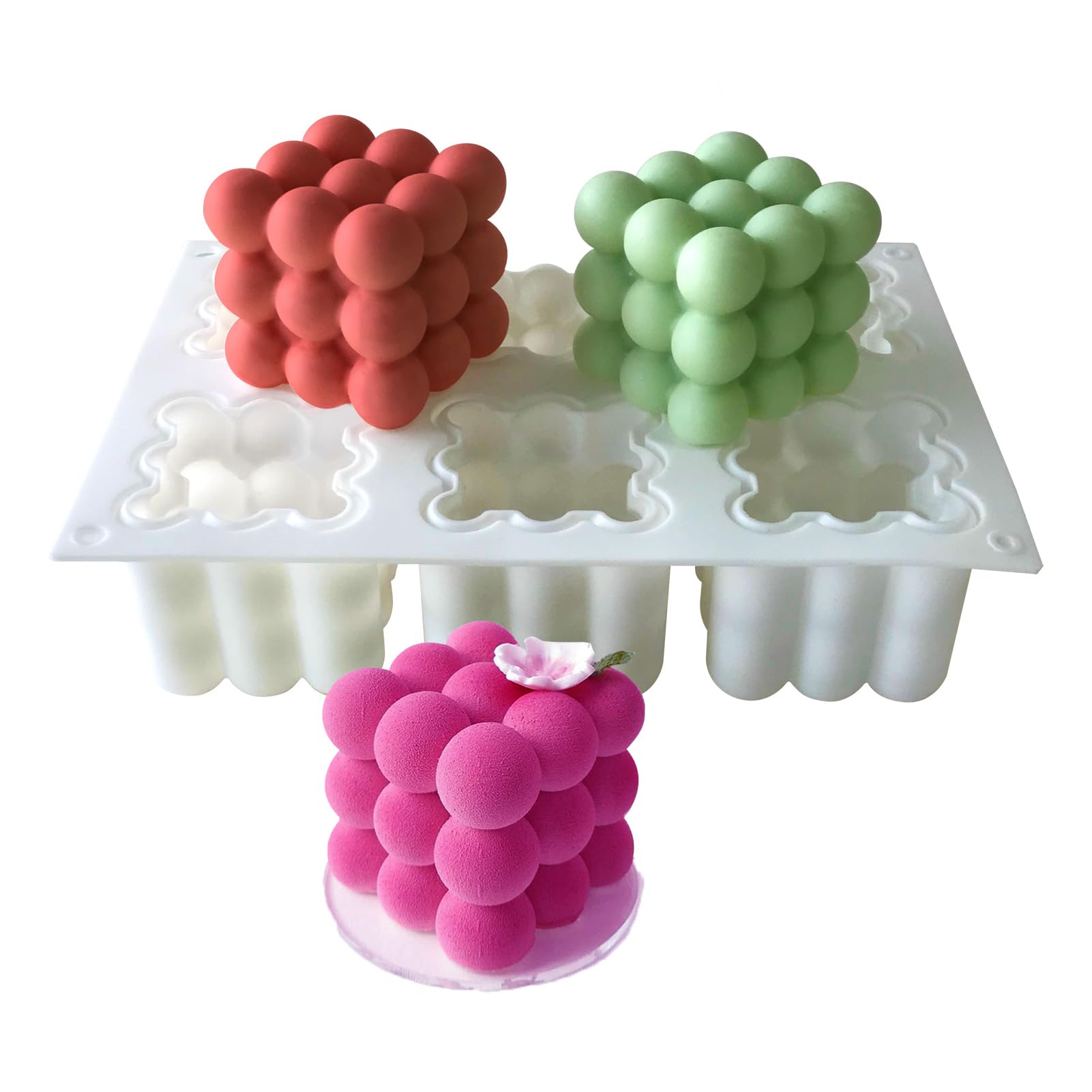 3D Cube Silicone Candle Molds for DIY Baking, Soap Making & Epoxy Resin Crafts - Perfect for Homemade Candles, Bubble Cakes, and Art Decor Projects