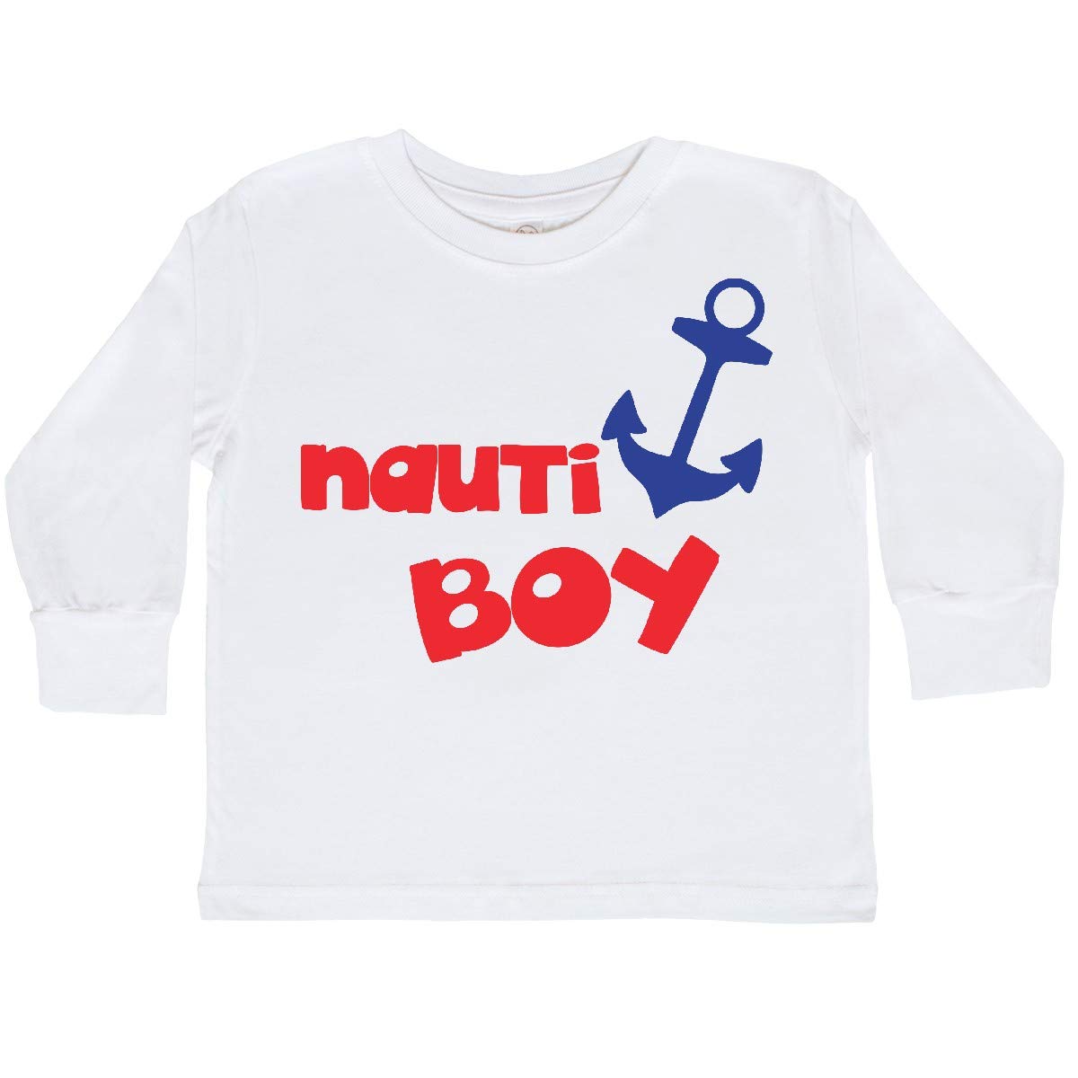 Inktastic Nauti Boy Boat Anchor Sailor Sailing Toddler Long Sleeve T-Shirt - Perfect for Beach Outings, Nautical Themed Parties & Everyday Play