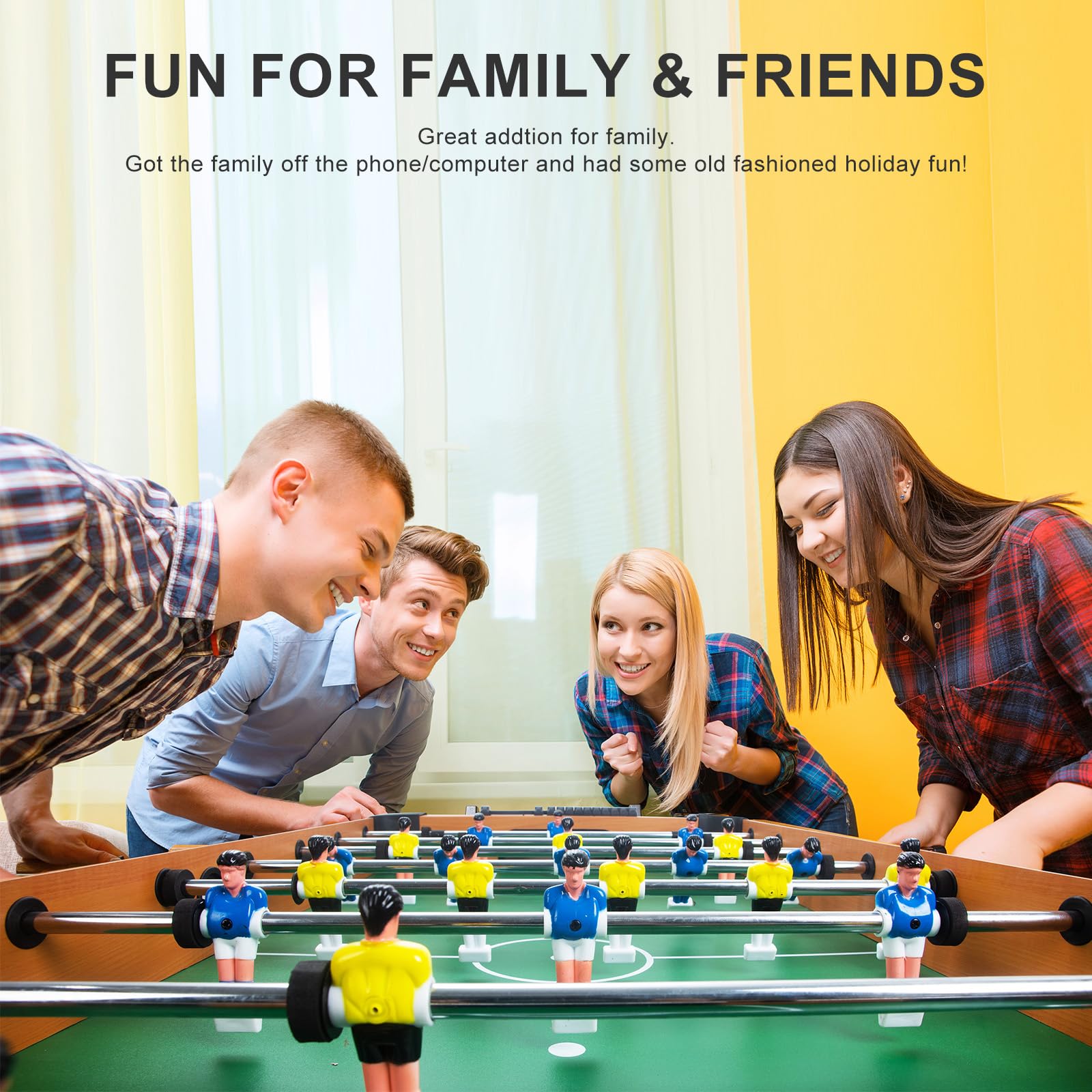 48-Inch Foosball Table for Kids & Adults - 4 FT Regulation Size Soccer Game Table for Home, Game Room & Arcade - Perfect for Family Fun & Competitive Play