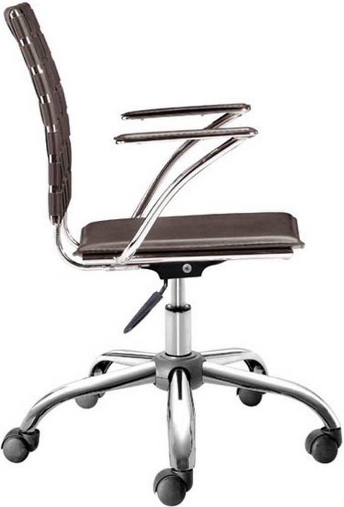 Zuo Modern Office Chair with Espresso Criss Cross Design - Ergonomic Mesh Back & Adjustable Height - Perfect for Home Office, Workspace & Conference Rooms