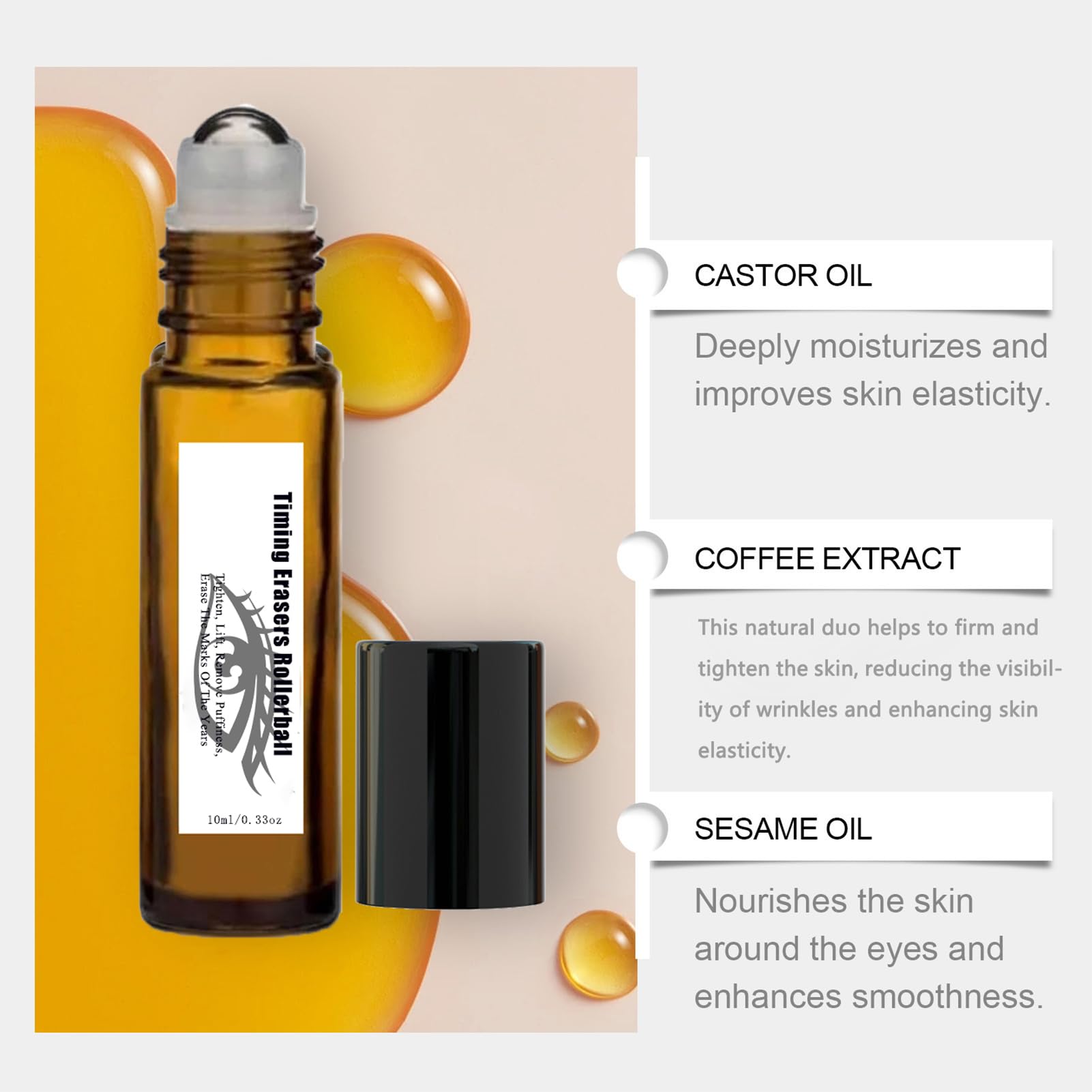 Castor Oil & Frankincense Eye Roller - Anti-Wrinkle & Moisturizing Rollerball for Dark Circles & Fine Lines (2 Pack) | Perfect for Nighttime Skincare & Travel