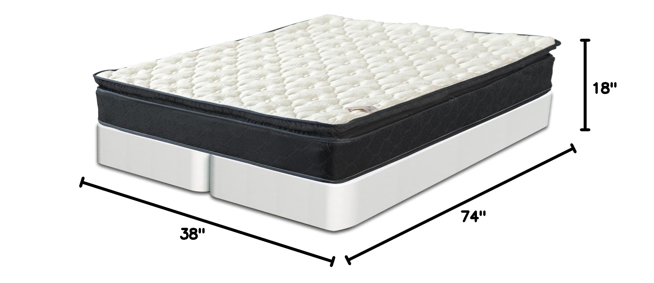 Treaton 9 Inch Twin Medium Firm Hybrid Mattress with Pocket Springs & Pillow Top - Pressure Relief Support, Includes 8