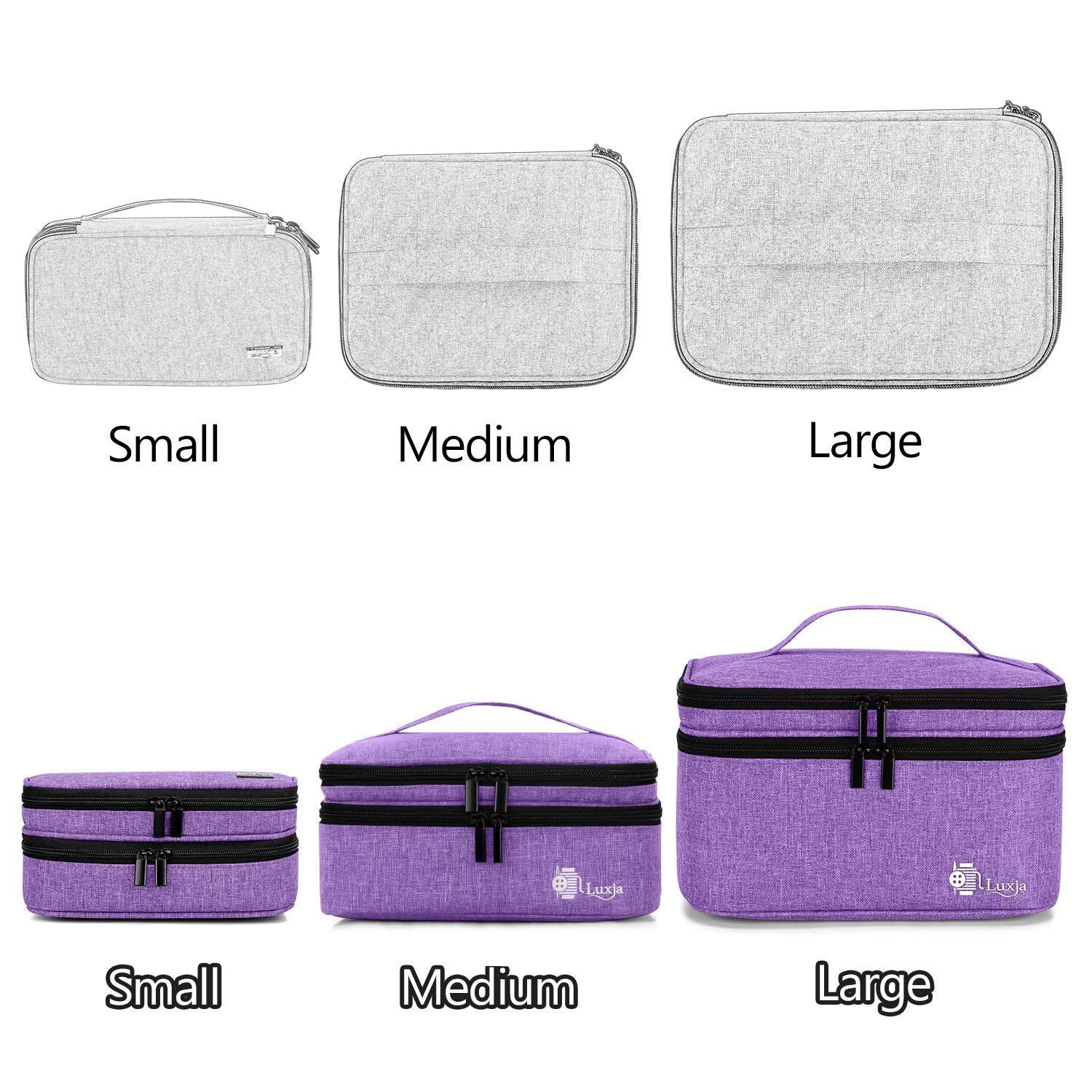 Luxja Double-Layer Sewing Accessories Organizer - Large Purple Storage Case for Needles, Thread, Scissors, Measuring Tape & Sewing Tools | Perfect for Home Sewing, Quilting & Craft Projects