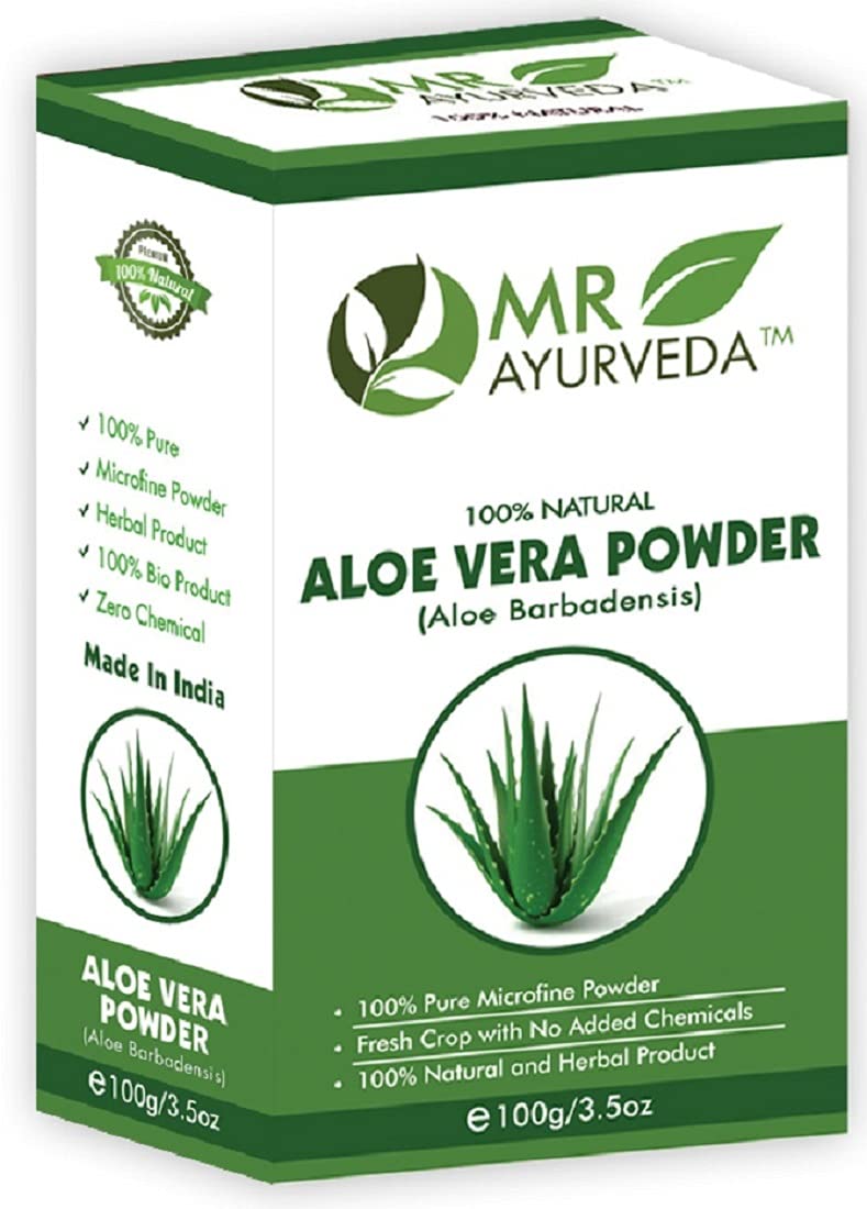 Organic Aloe Vera Powder for Face, Skin & Hair Care - 100g | MR Ayurveda | Hydrating & Soothing for Acne, Dry Skin & Hair Growth