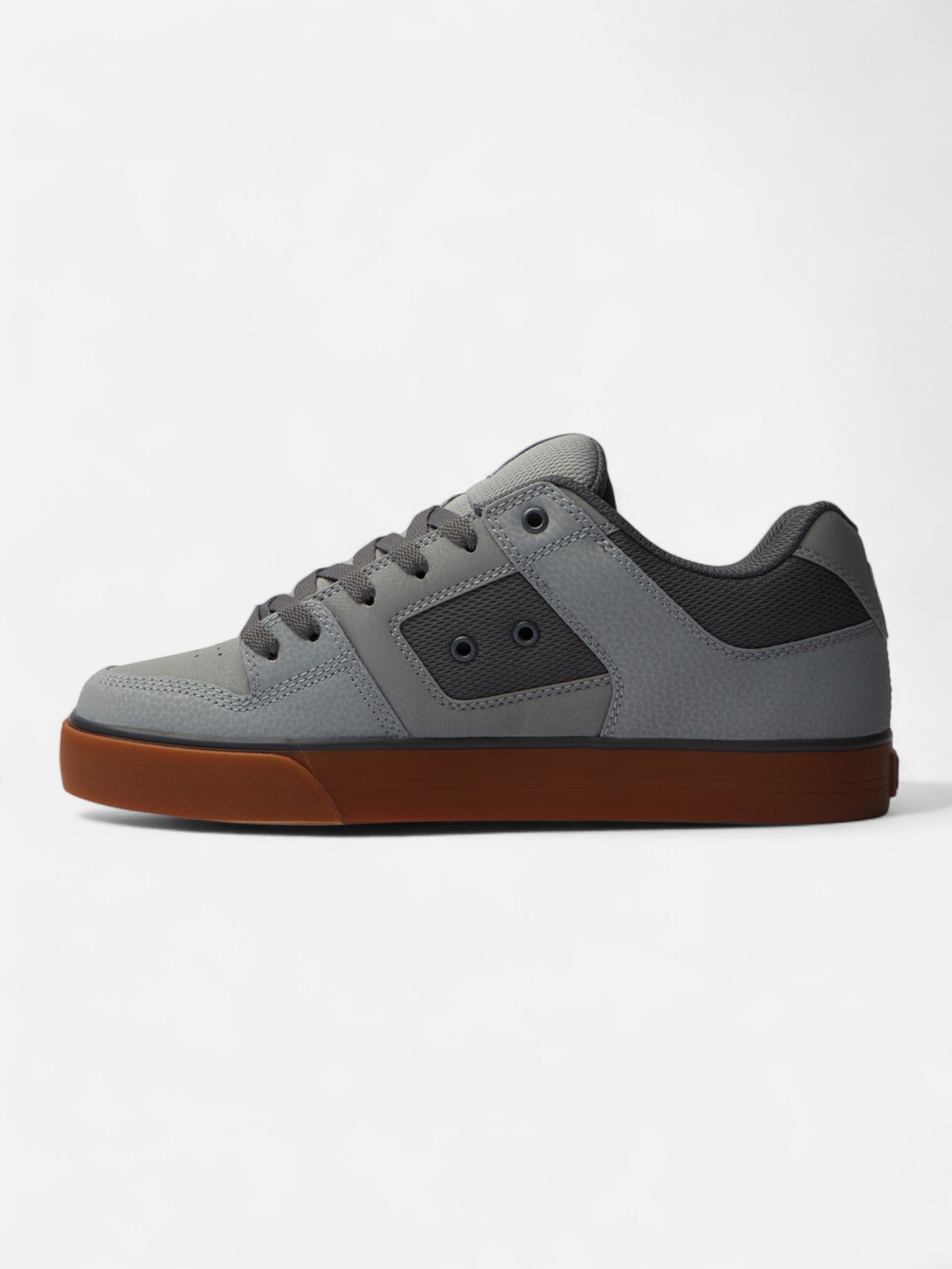 DC Pure Grey Brown Skate Shoes for Men & Women - Comfortable Sneakers for Skateboarding, Casual Wear & Street Fashion