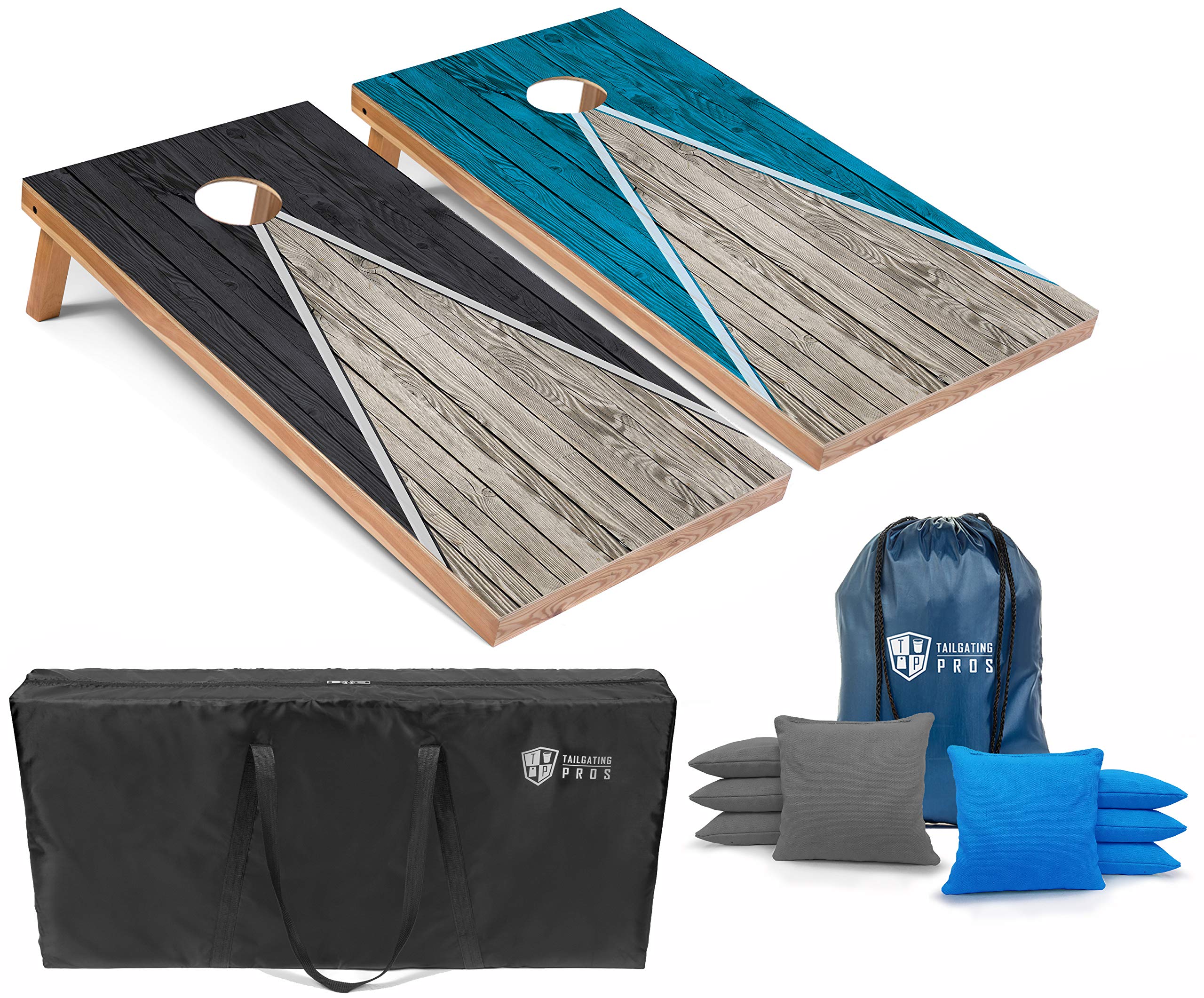 Regulation Cornhole Board Set 4'x2' with LED Ring Lights - Lightweight Pyramid Design for Tailgating, Backyard, Parties & Outdoor Games - Perfect for BBQ, Camping & Sports Events