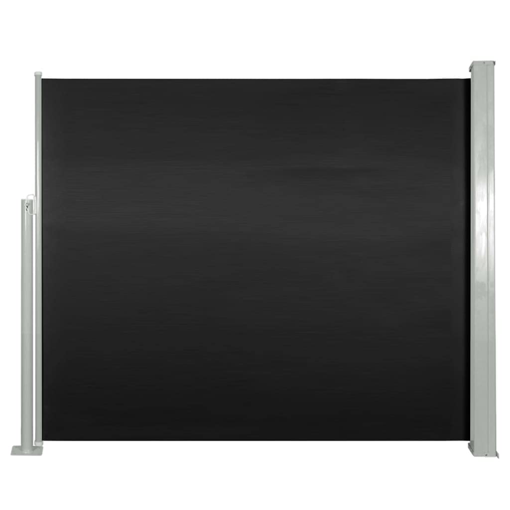 SKM Retractable Patio Side Awning 47.2x118.1 Inches - Black Outdoor Sun Shade for Terrace, Balcony & Garden - Perfect for Backyard Relaxation & UV Protection
