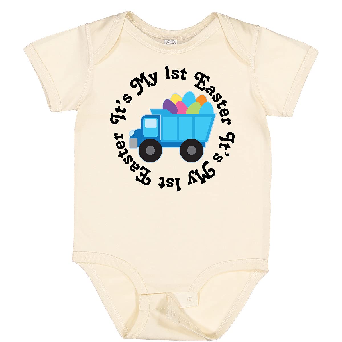 Inktastic 1st Easter Egg Truck Baby Bodysuit - Cute Easter Outfit for Infants & Toddlers - Perfect for Easter Photos, Family Gatherings & Holiday Celebrations