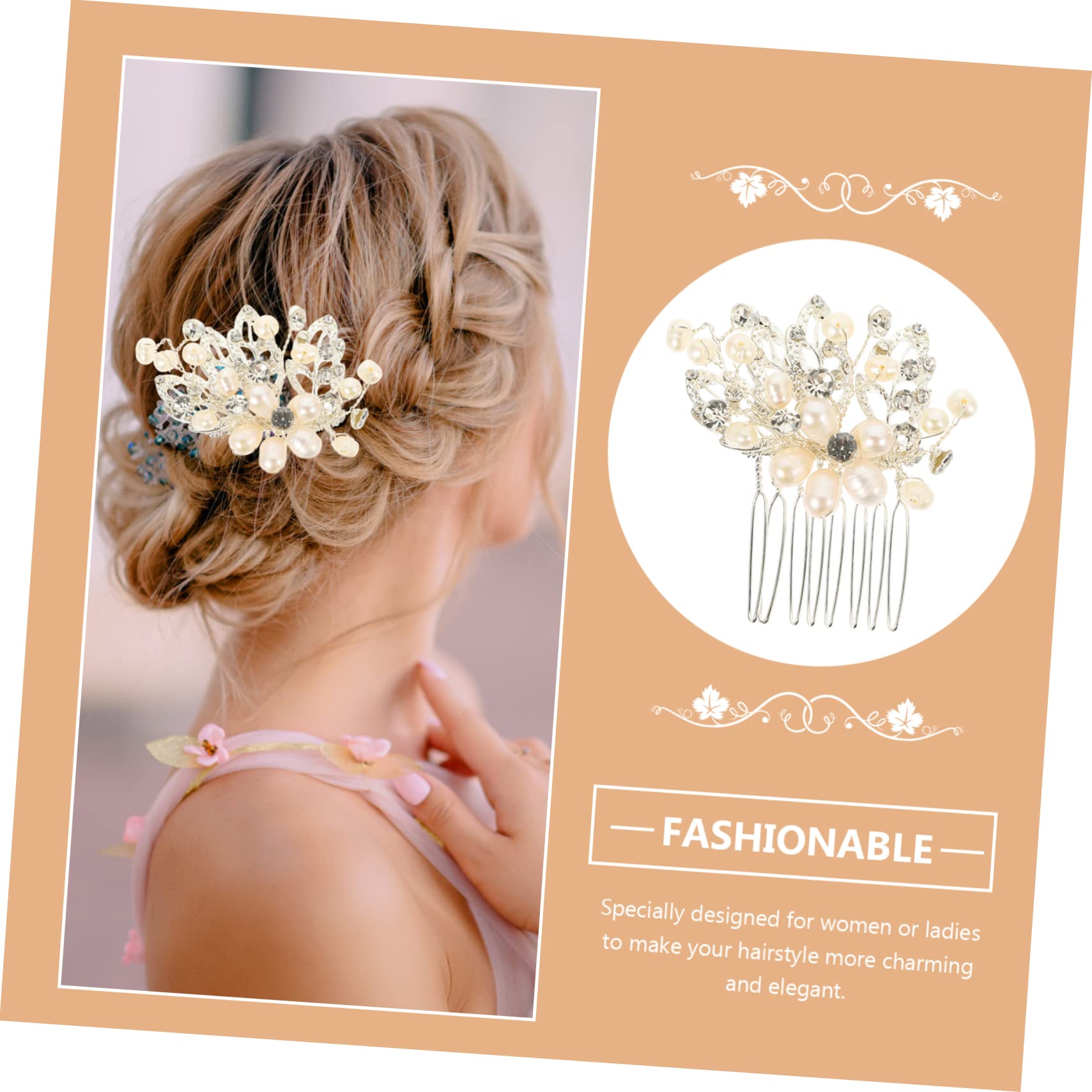 Elegant Pearl Rhinestone Hair Comb for Brides - Wedding & Party Accessory