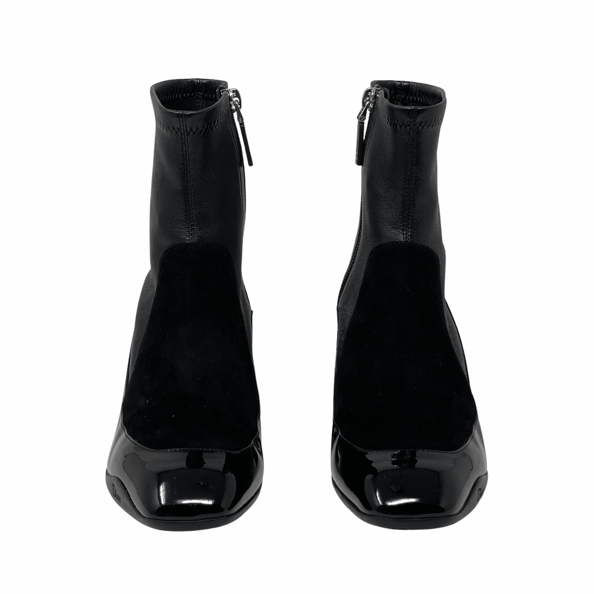 Dior Black Stretch Ankle Boots Women's Size 36.5 - Fashionable Pointed Toe Booties for Office, Party & Night Out