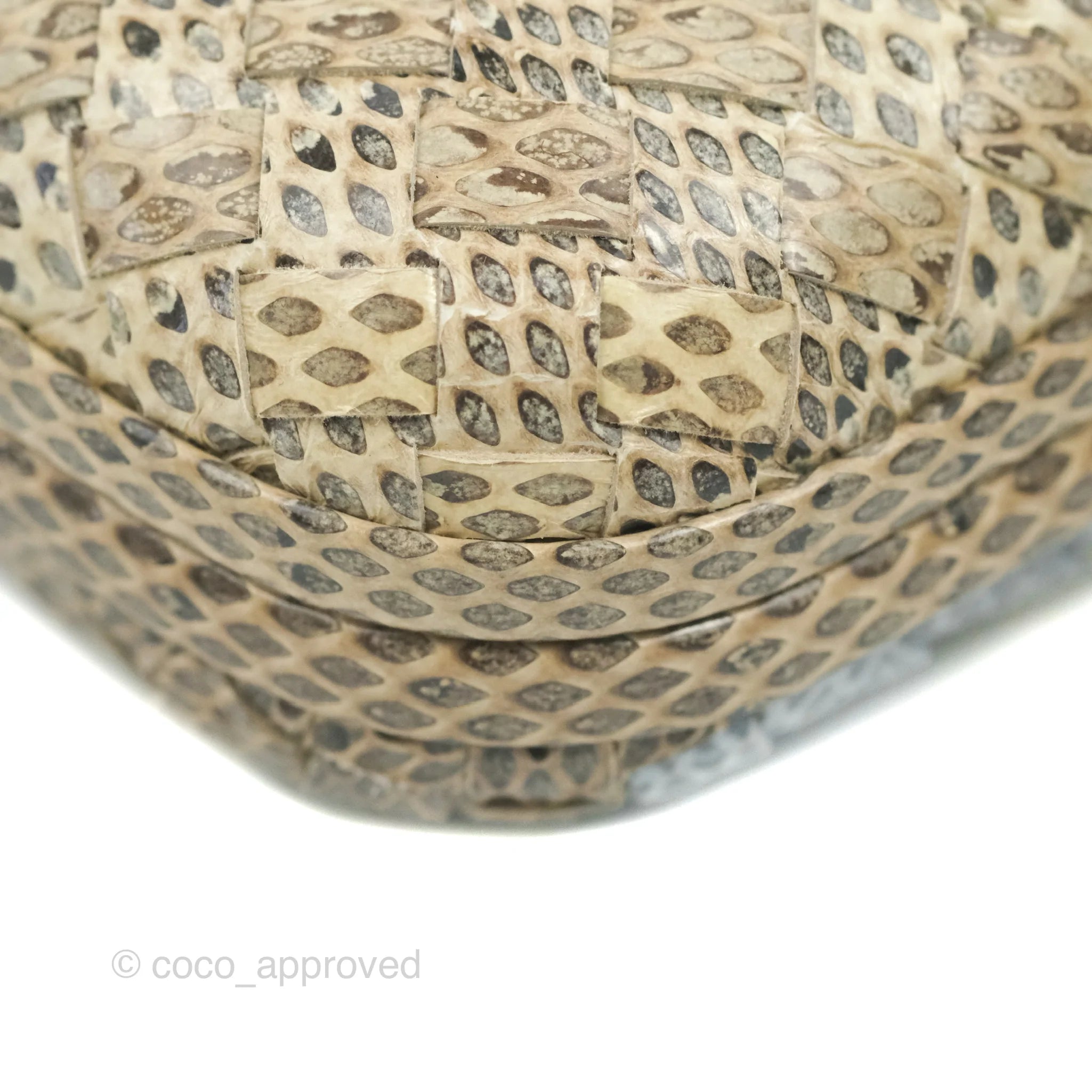 Bottega Veneta Ayers Intreccio Stretch Knot Clutch Python Leather Handbag - Luxury Designer Clutch for Evening Parties & Special Occasions