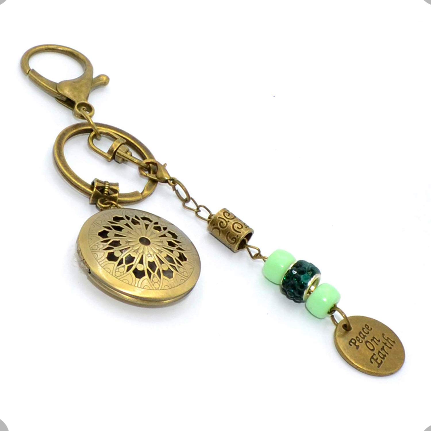 ALBATROSART Stylish Handmade Keychains - Car Keys, Handbag Holders & Hollow Pattern Aromatherapy Diffuser Lockets - Perfect for Essential Oils, Perfume & Home Decor