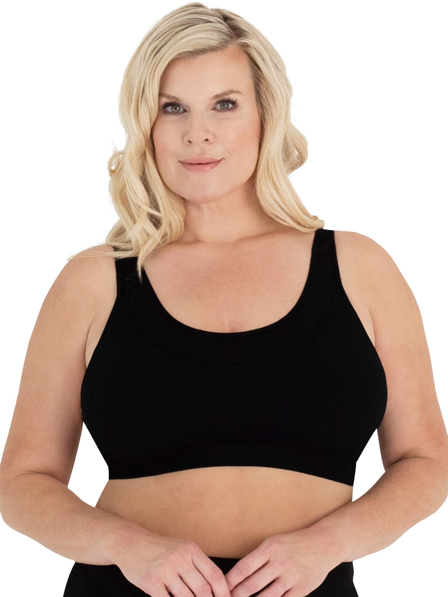 LEADING LADY Double Layer Seamless Cool Sports Bra for Women - Breathable Workout Top for Yoga, Running & Gym - Moisture Wicking Activewear for High Impact Support