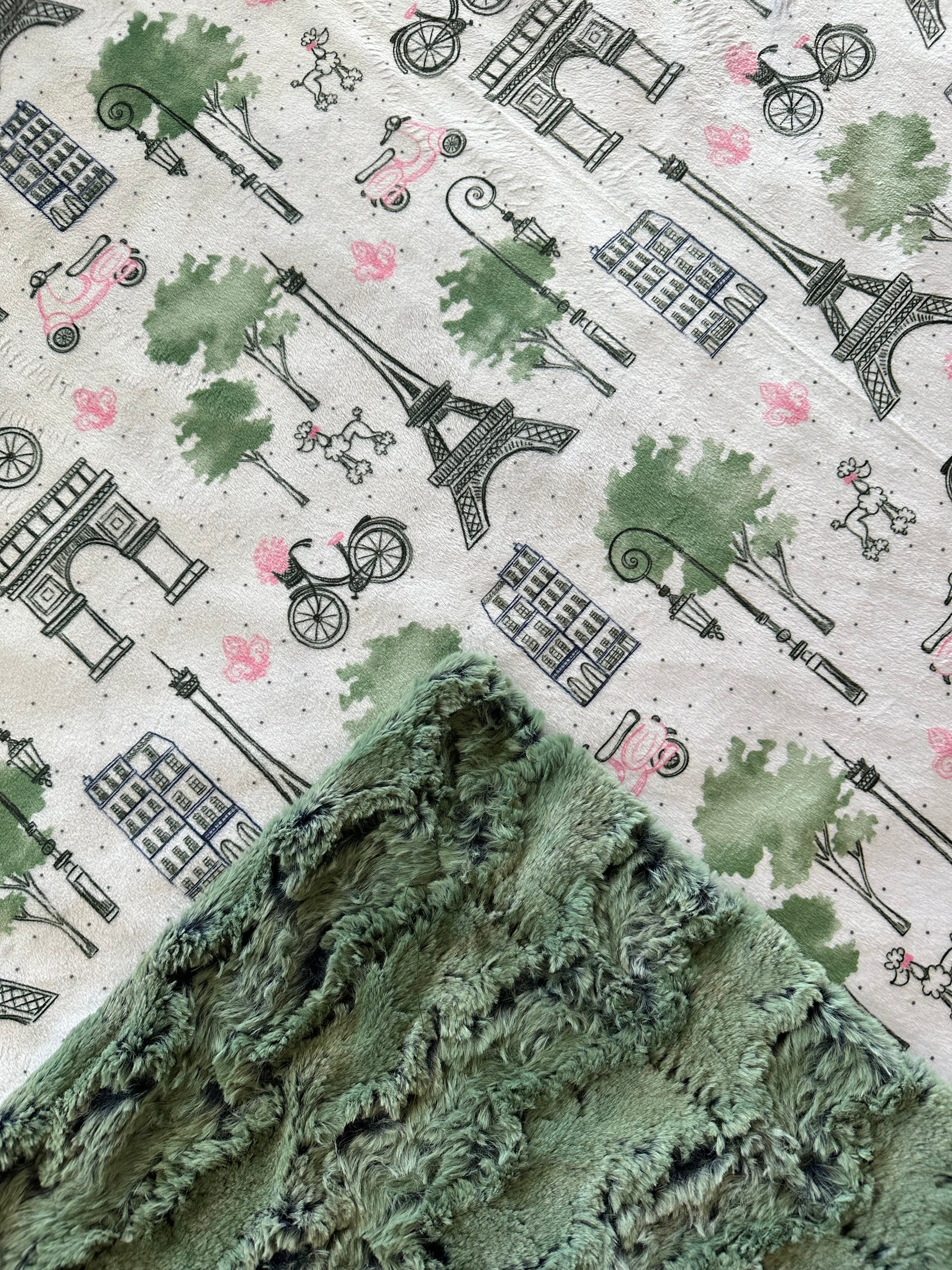 Paris Snow on Wild Rabbit Artichoke Toddler Blanket 45x55 - Soft Baby Blanket for Boys & Girls - Nursery, Stroller, Car Seat & Travel Essential
