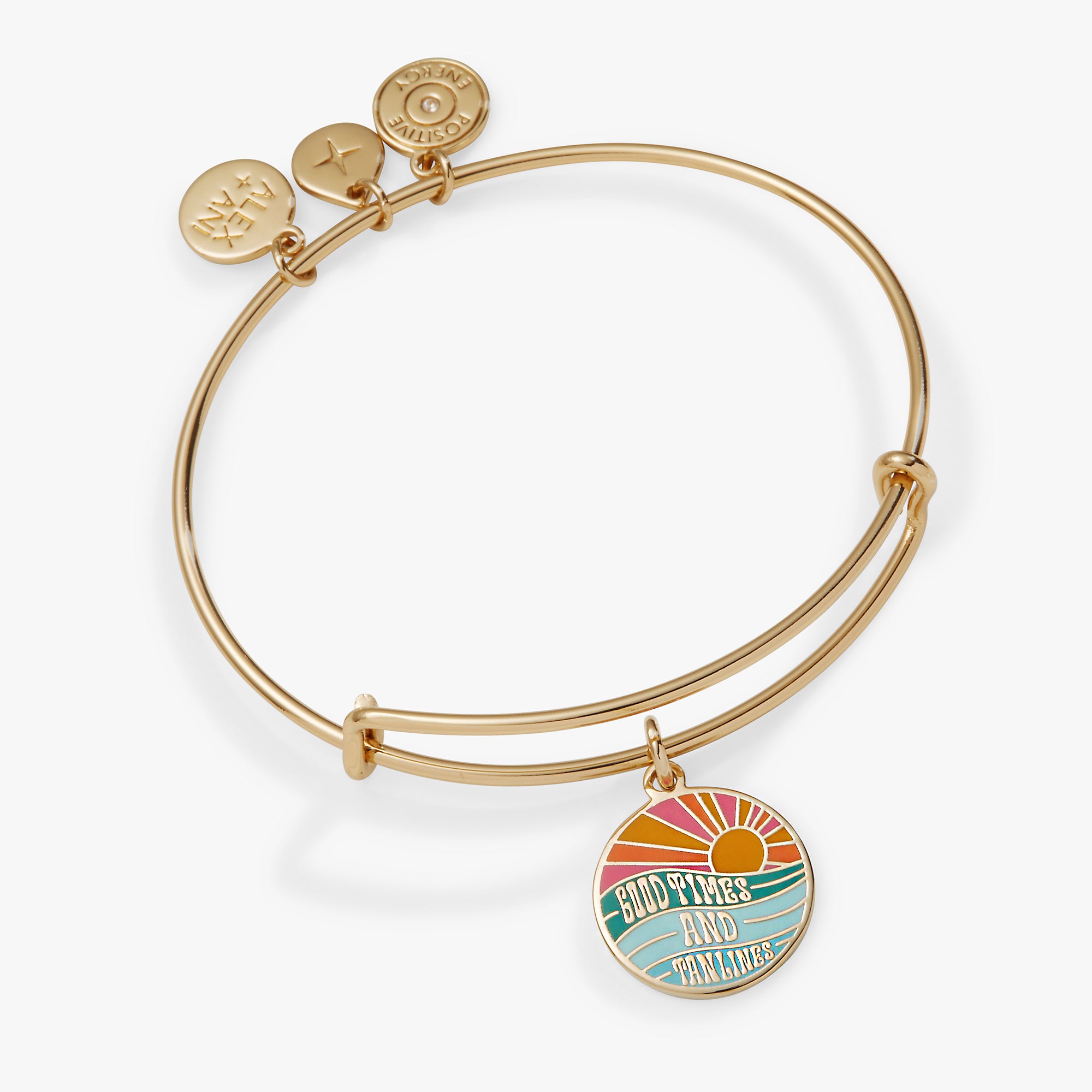 Trendy 'Good Times and Tan Lines' Charm Bangle Bracelet for Women - Perfect for Beach Vacations, Summer Parties & Boho Fashion