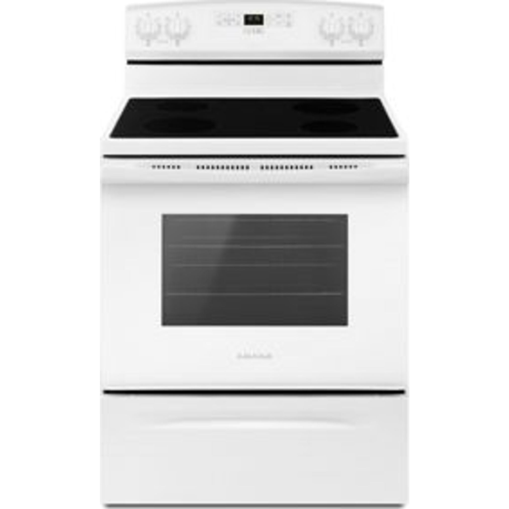 Amana 30 Inch Electric Range YAER6303MFW - White Freestanding Stove with Self-Cleaning Oven & 4 Burners - Perfect for Home Kitchen, Apartment Cooking & Small Space Living