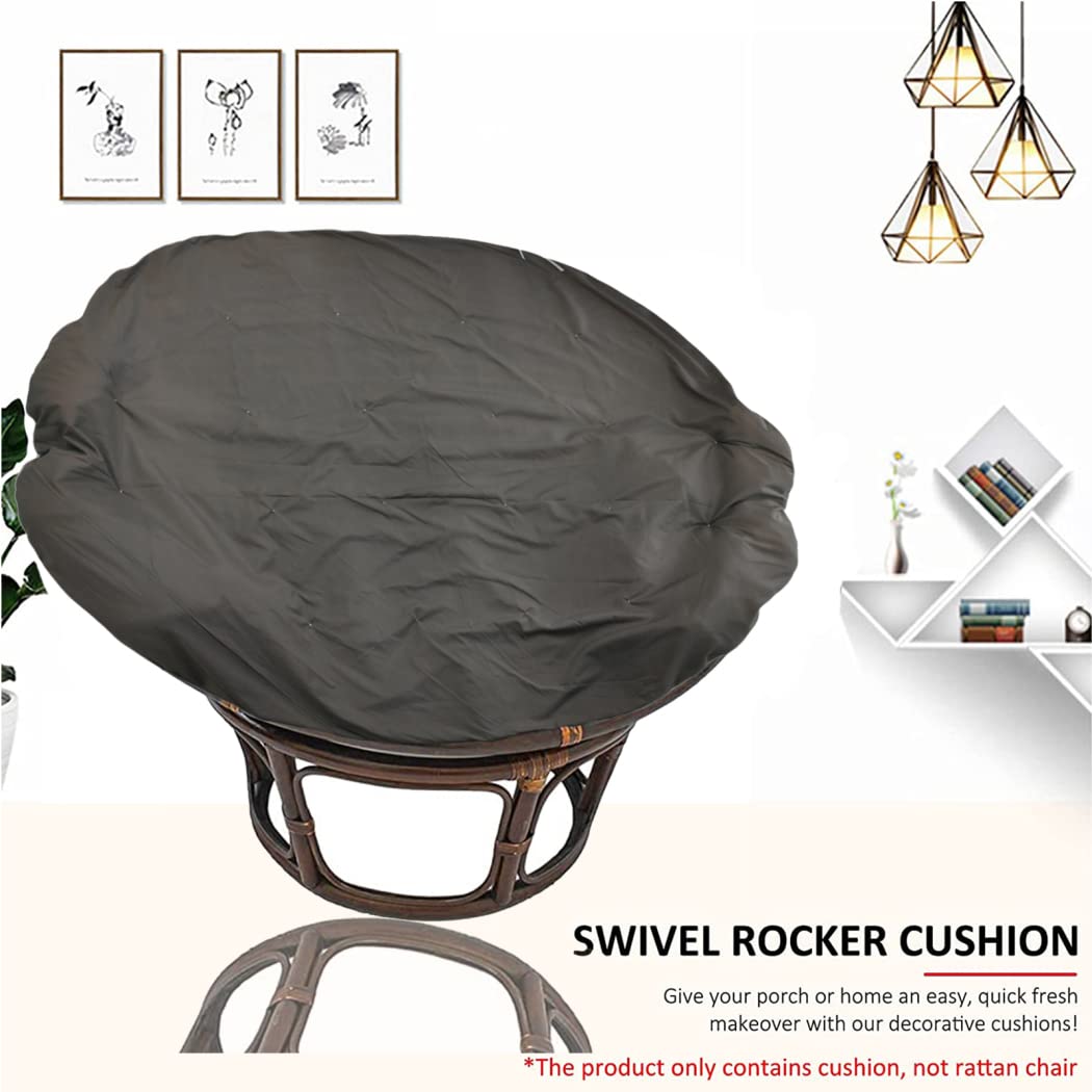 Premium Papasan Chair Cushion Covers - Washable Replacement Covers for Swing Chairs & Round Egg Chairs (55x55 Inches, Black) - Perfect for Indoor/Outdoor Lounging, Reading Nooks & Boho Home Decor