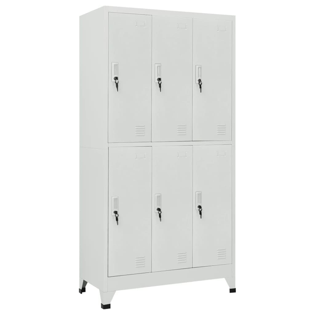 Steel Grey 6-Compartment File Cabinet - Heavy Duty Metal Storage Organizer for Office, Home & School Documents