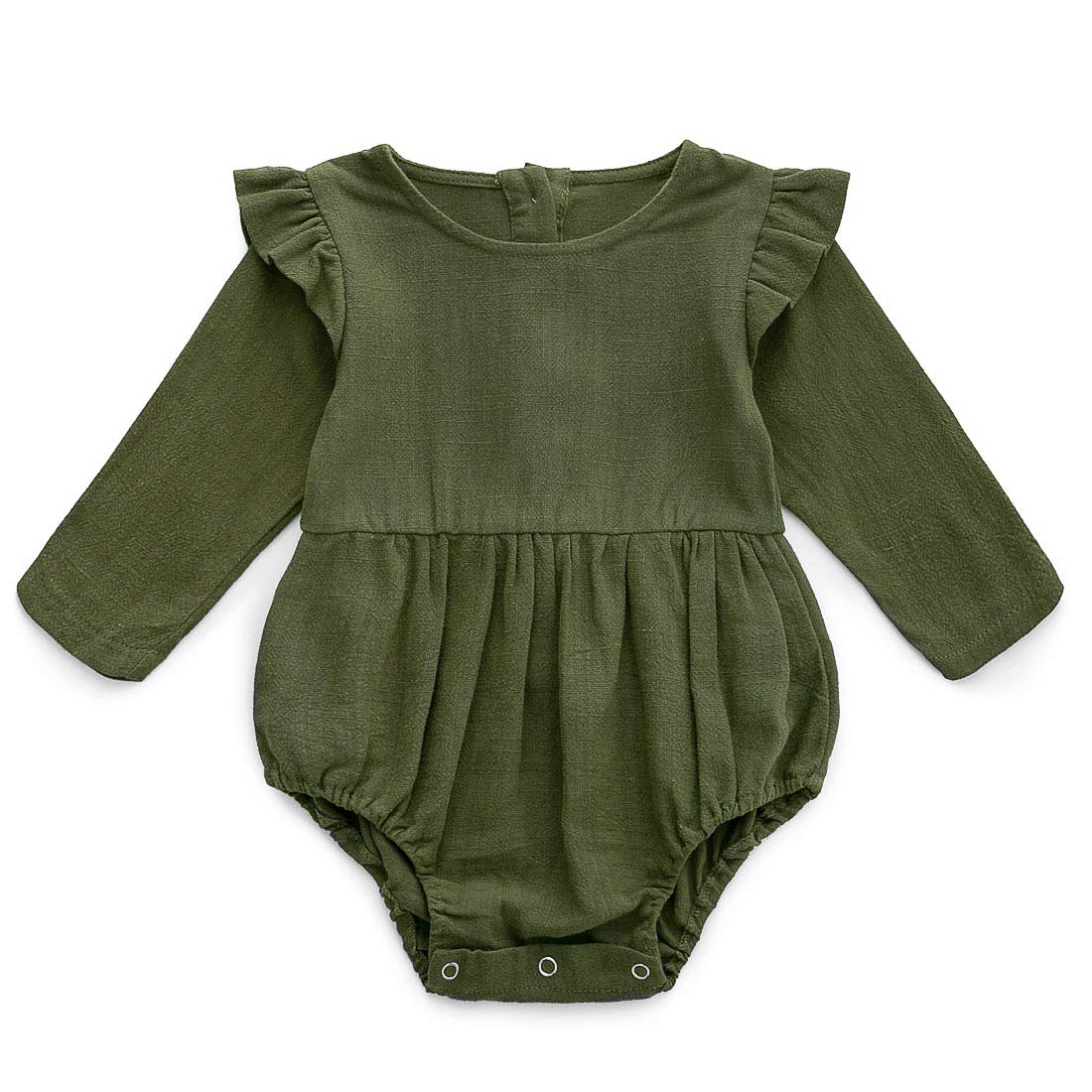 Simplee Kids Baby Onesies - Unisex Cotton Linen Handmade Romper Jumpsuit, Solid Color Long Sleeve Outfit for Newborns & Toddlers | Perfect for Playtime, Family Photos & Everyday Comfort