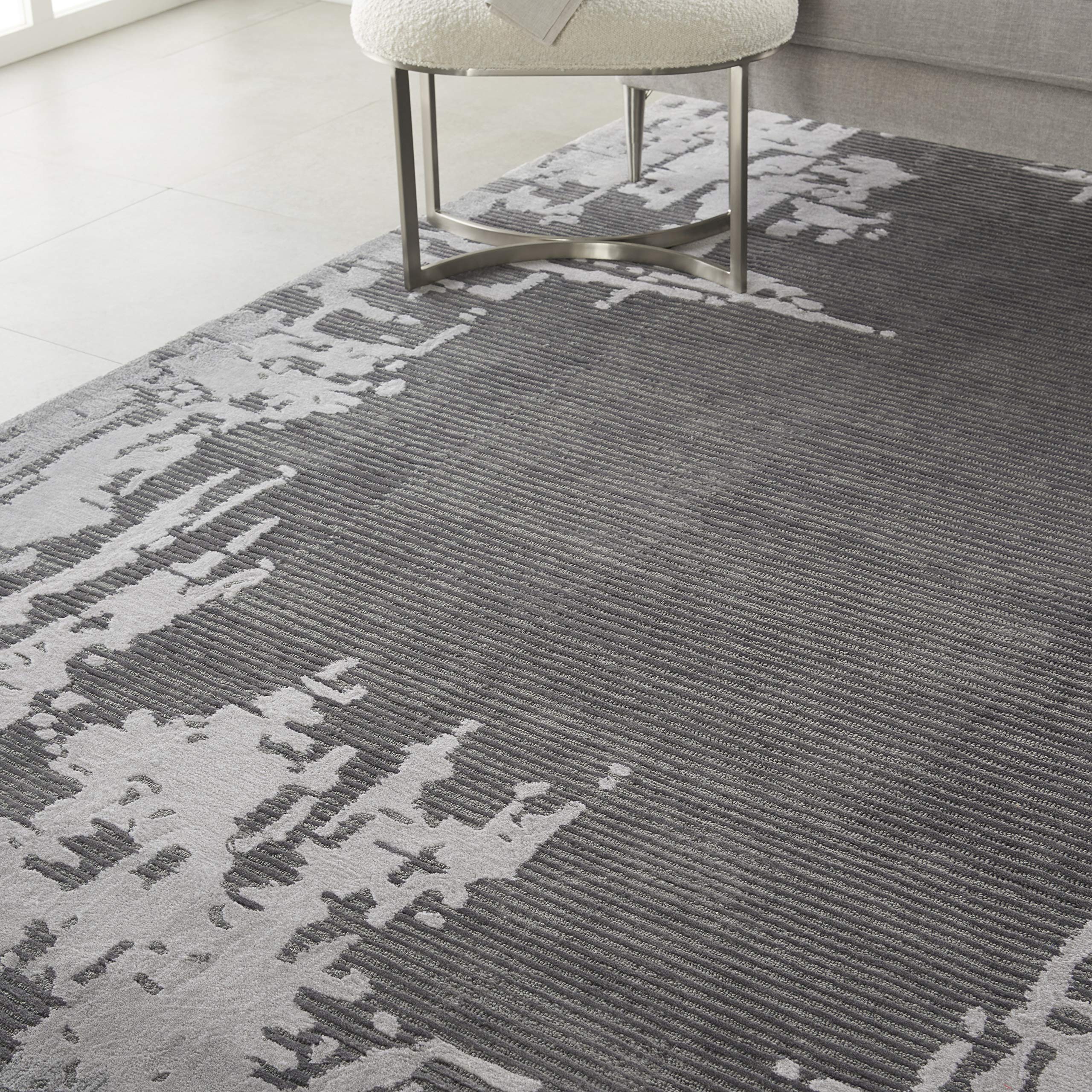 Nourison Symmetry Distressed Grey/Beige 8'6