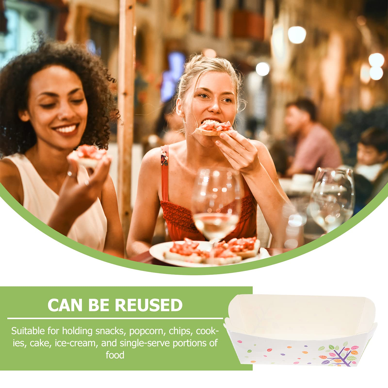 BESPORTBLE 100-Pack Disposable French Fry Boxes, Sandwich Containers & Ketchup Cups - Eco-Friendly Food Trays for Weddings, BBQs, Parties, Picnics & Fast Food Service - Perfect for Finger Foods, Hot Dogs, Fried Chicken & Grilled Wings