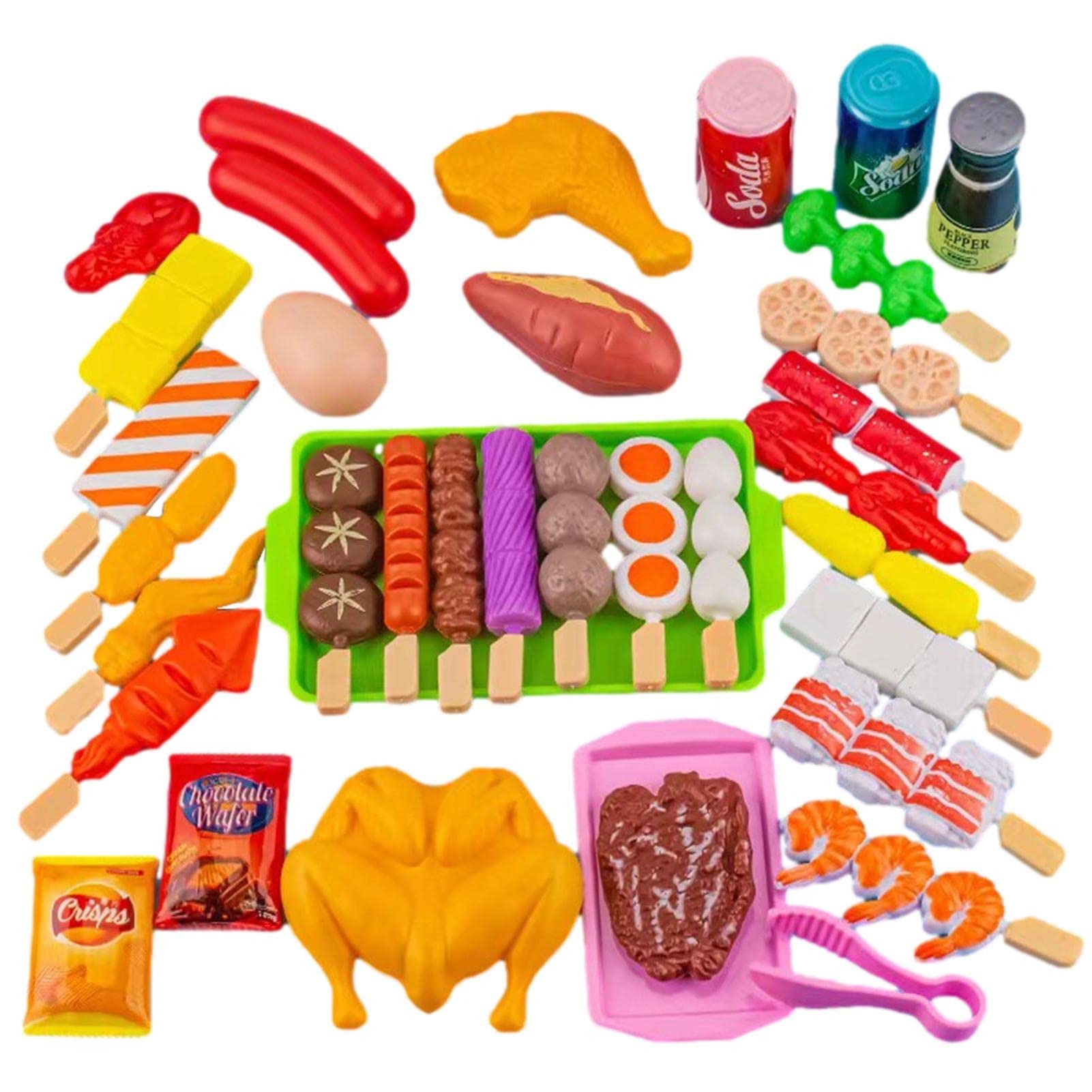 FPGEAR BBQ Grill Pretend Play Toy Set - Fake Food Cooking Game for Kids, Outdoor Camping & Birthday Gifts - Perfect for Backyard Picnics & Indoor Role Play