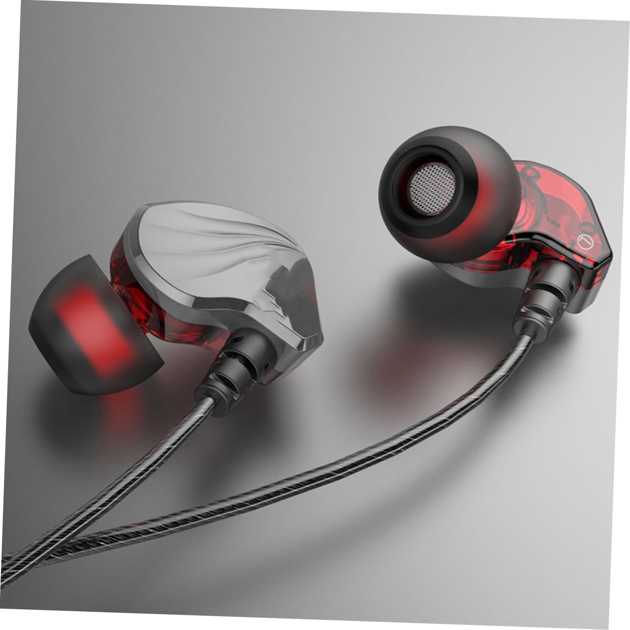 CAXUSD Ergonomic in-Ear Earphones with Deep Bass & Built-in Mic - 3.5mm Jack (Grey) for iPhone, Android, Tablet - Perfect for Gaming, Music & Calls