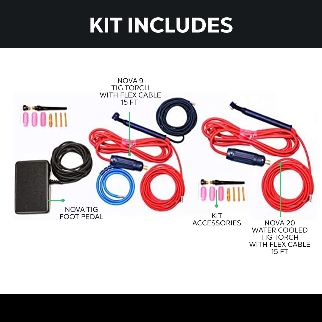 Everlast PowerTIG 255EXT Compatible NOVA Tig Welding Accessory Kit - Perfect for Metal Fabrication, DIY Projects & Professional Welding