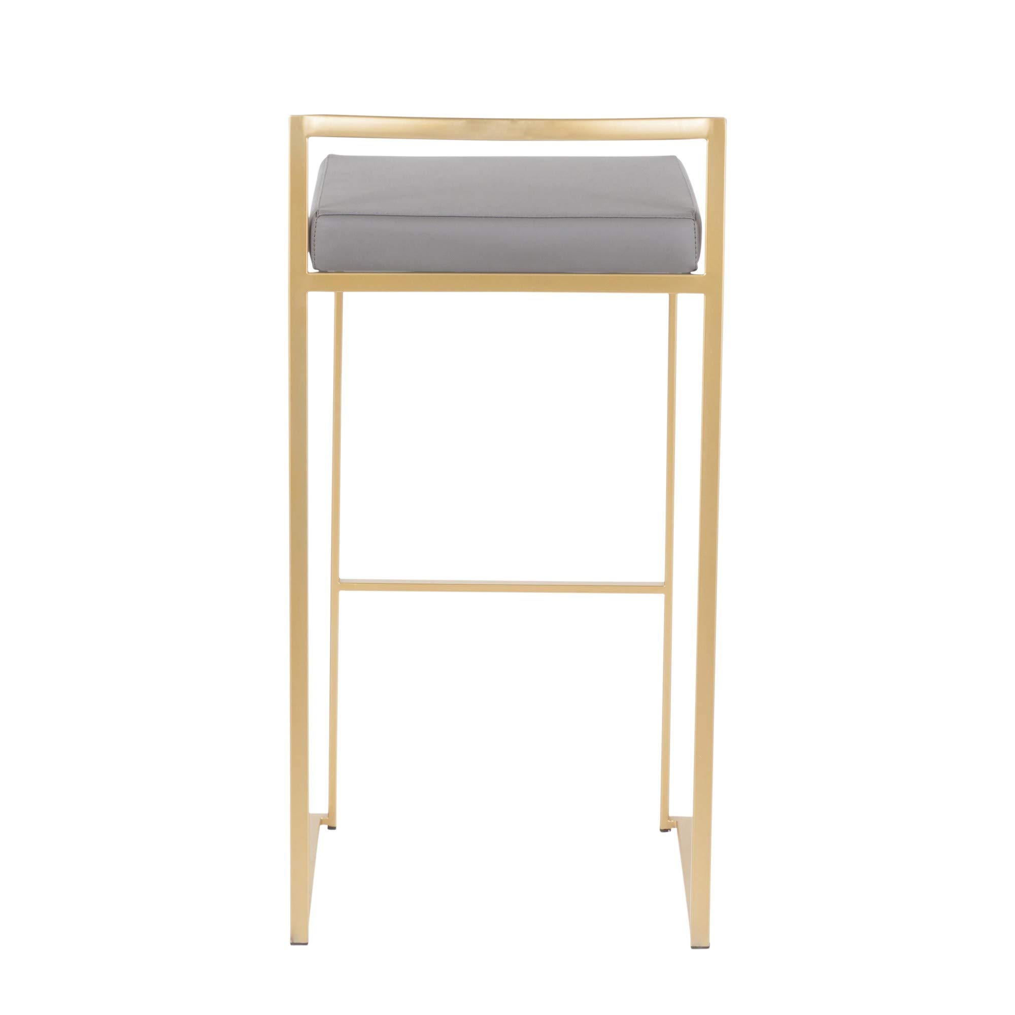 Fuji Stacker Bar Stool Set of 2 - Modern Adjustable Height Bar Chairs for Kitchen Island, Home Bar & Restaurant Counter - Durable & Comfortable Bar Stools for Indoor & Outdoor Use