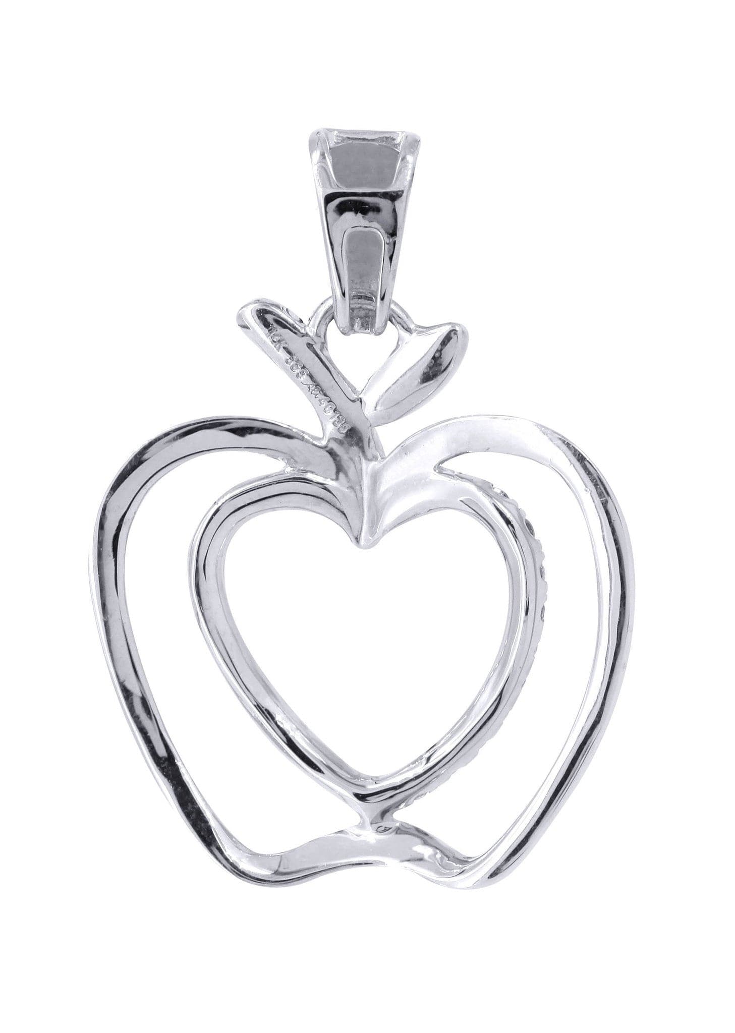 0.38 Carat Diamond Apple Pendant Necklace - 2.07 Grams 14K Gold Jewelry for Women - Perfect Gift for Anniversary, Birthday & Valentine's Day