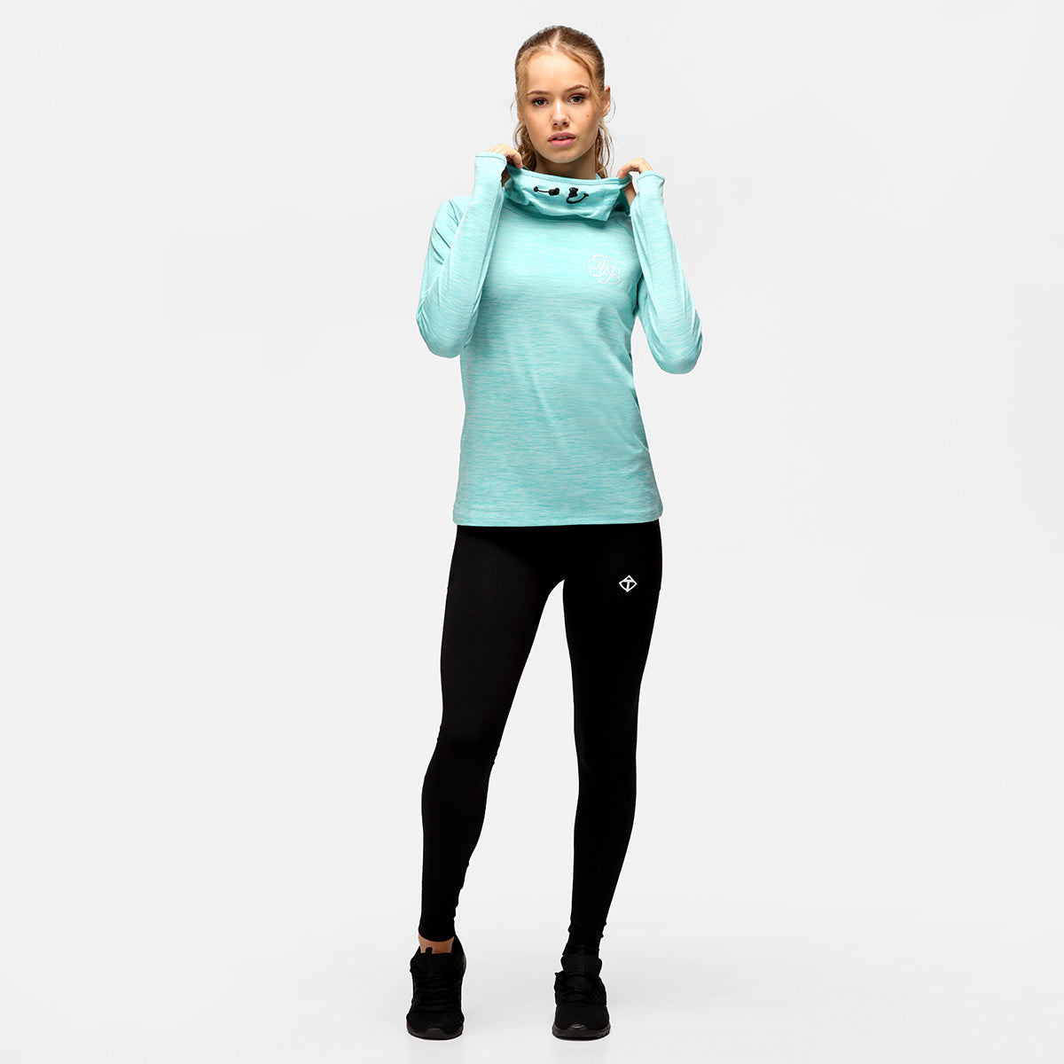 TKB Ocean Blue Cowl Neck Hoodie for Women - Soft & Cozy Pullover Sweatshirt | Perfect for Casual Wear, Loungewear & Winter Outfits