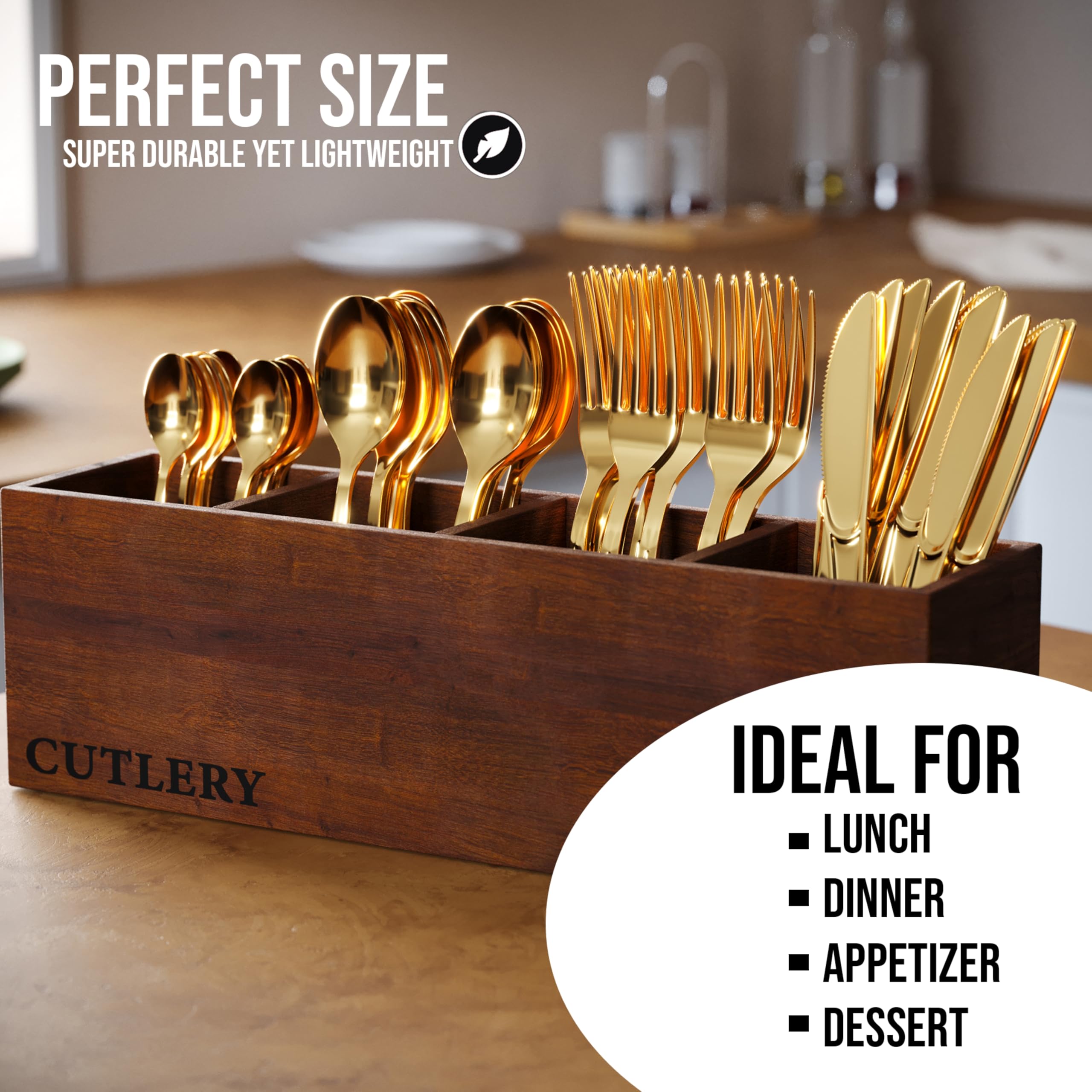 160-Pack Heavy Duty Gold Plastic Forks - Premium Disposable Silverware for Catering, Parties, Weddings, BBQs & Outdoor Events - Elegant & Durable Cutlery for Any Occasion