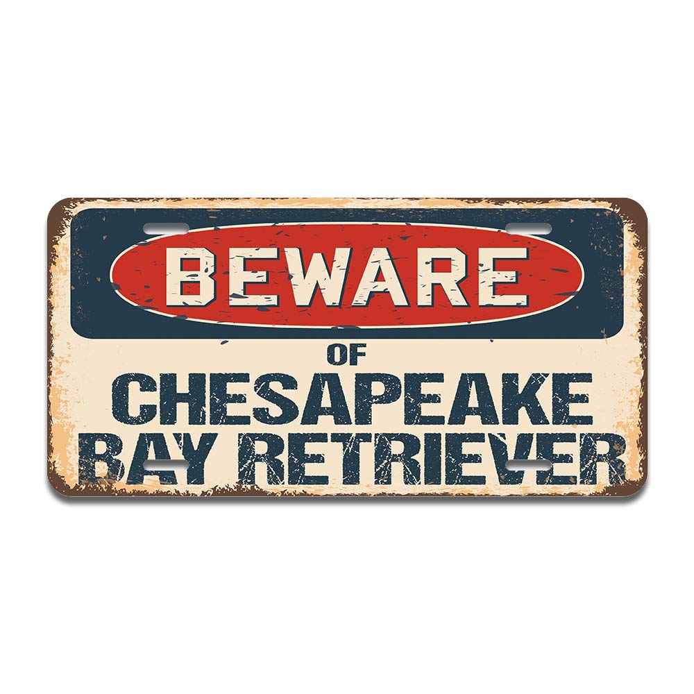 SignMission Beware of Chesapeake Bay Retriever Aluminum License Plate - 12