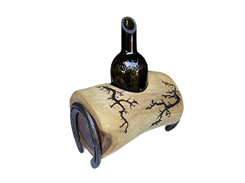 Horseshoe Log Wine Bottle Candle Holder - Rustic Home Decor for Farmhouse, Wedding, and Party Centerpieces