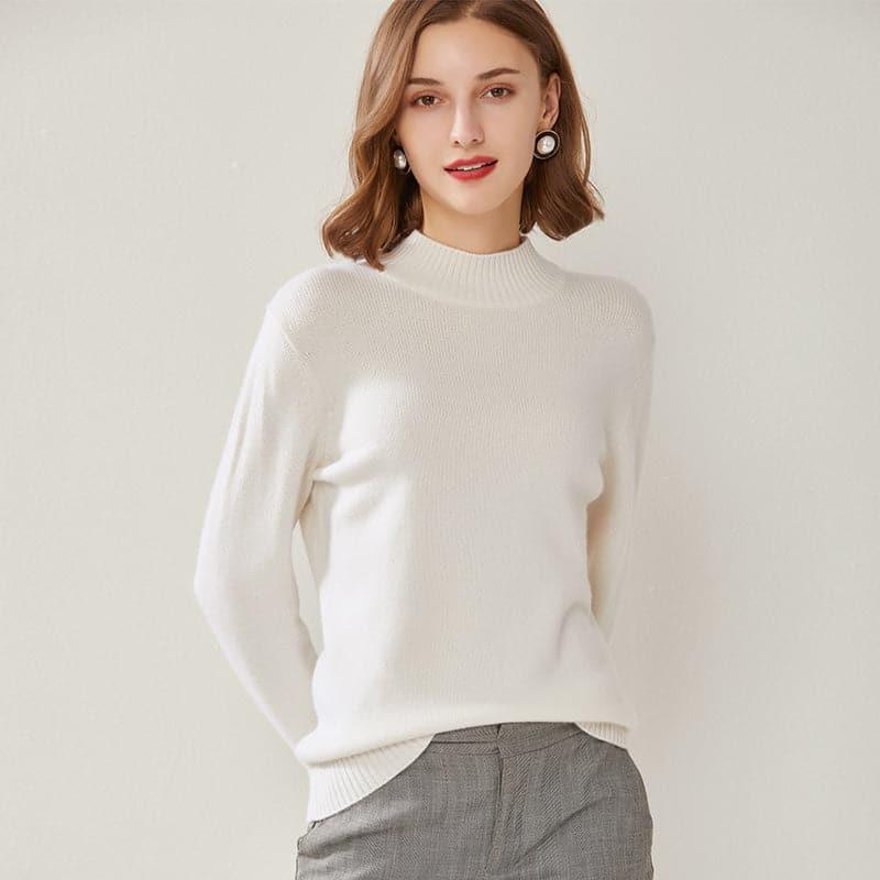 Luxury Women's Cashmere Sweater - Soft Mock Neck Pullover for Winter | Cozy & Warm Knitwear for Office, Travel & Casual Outfits