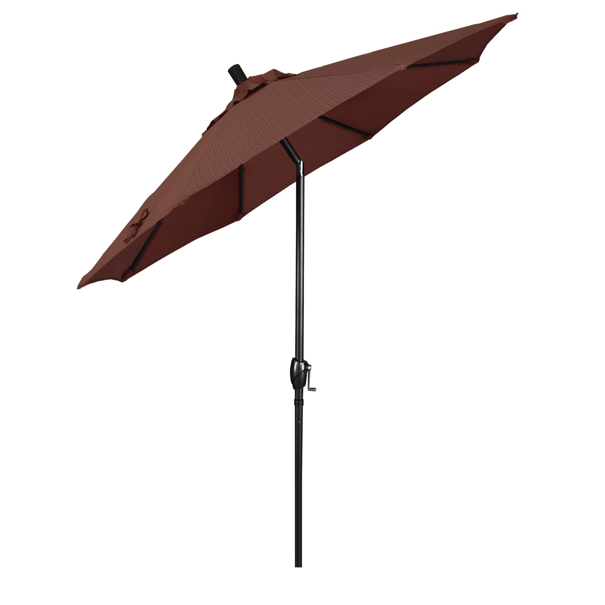9' Round Aluminum Market Umbrella with Crank Lift & Push Button Tilt - Bronze Pole California Patio Umbrella - Waterproof Olefin Fabric for Outdoor Dining, Backyard, Terrace, and Poolside Use