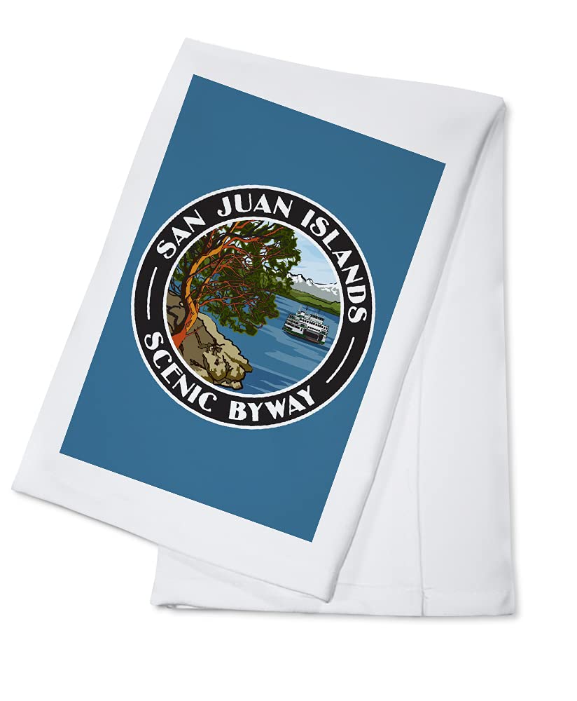 San Juan Islands Scenic Byway Logo 100% Cotton Tea Towel - Decorative Hand Towel for Kitchen & Home - Perfect for Dish Drying, Gift Giving, and Farmhouse Decor