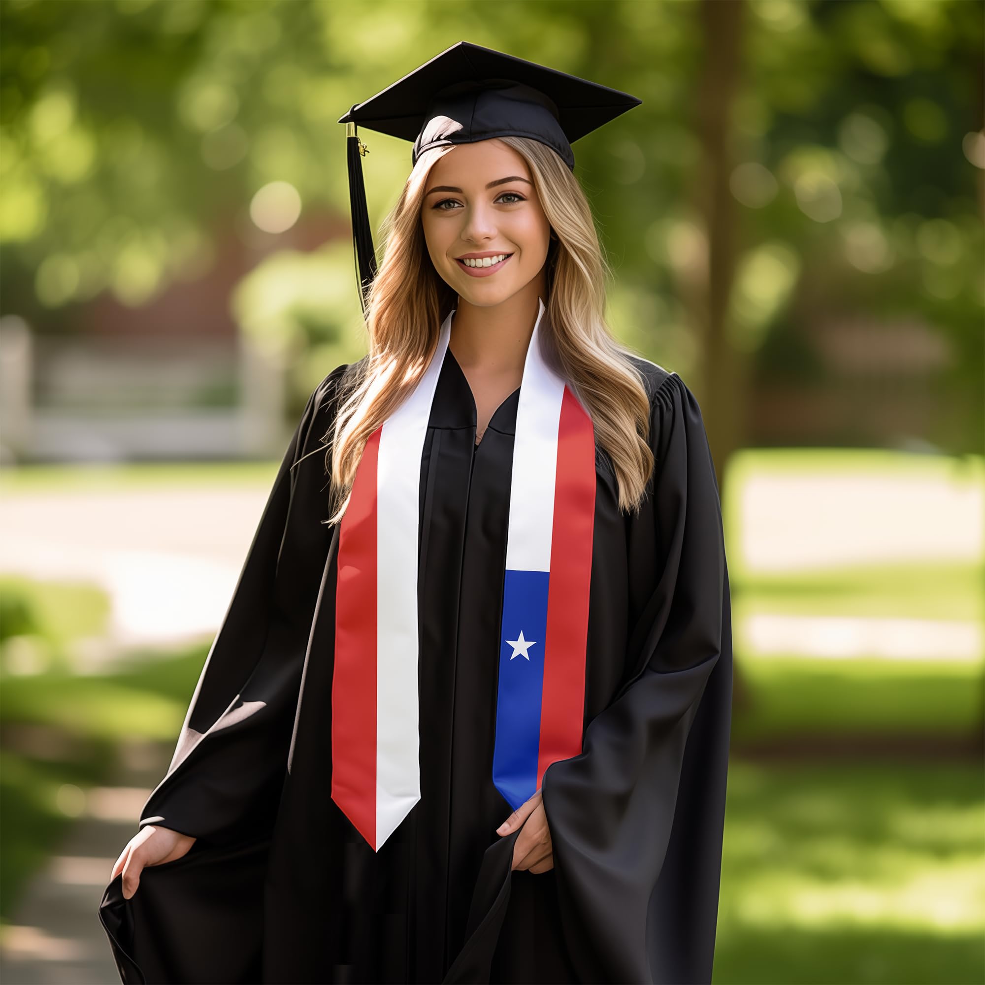 Unisex Graduation Stole Sash - 72 Inch Long Flag Design for Adults - Perfect Graduation Gift for Ceremonies & Celebrations