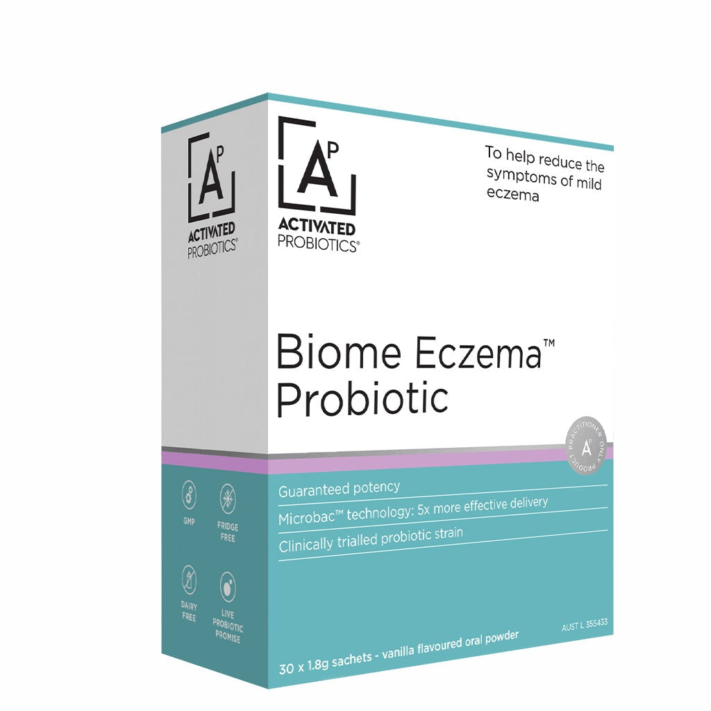 Best Activated Probiotics for Eczema Relief - Biome Eczema Probiotic Supplement for Skin Health | Supports Gut & Immune System | Daily Use for Adults & Kids
