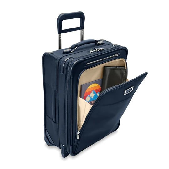 Briggs & Riley Baseline Global 2 Wheel Carry On Luggage - Lightweight Spinner Suitcase for Business Travel & Weekend Getaways | TSA Approved, Durable Expandable Cabin Baggage