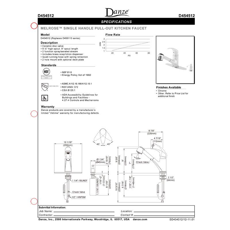Danze Melrose Modern Stainless Steel Single Handle Pull Down Kitchen Faucet - High Arc Spout with Sprayer for Easy Dishwashing & Food Prep - Perfect for Modern Farmhouse & Contemporary Kitchens