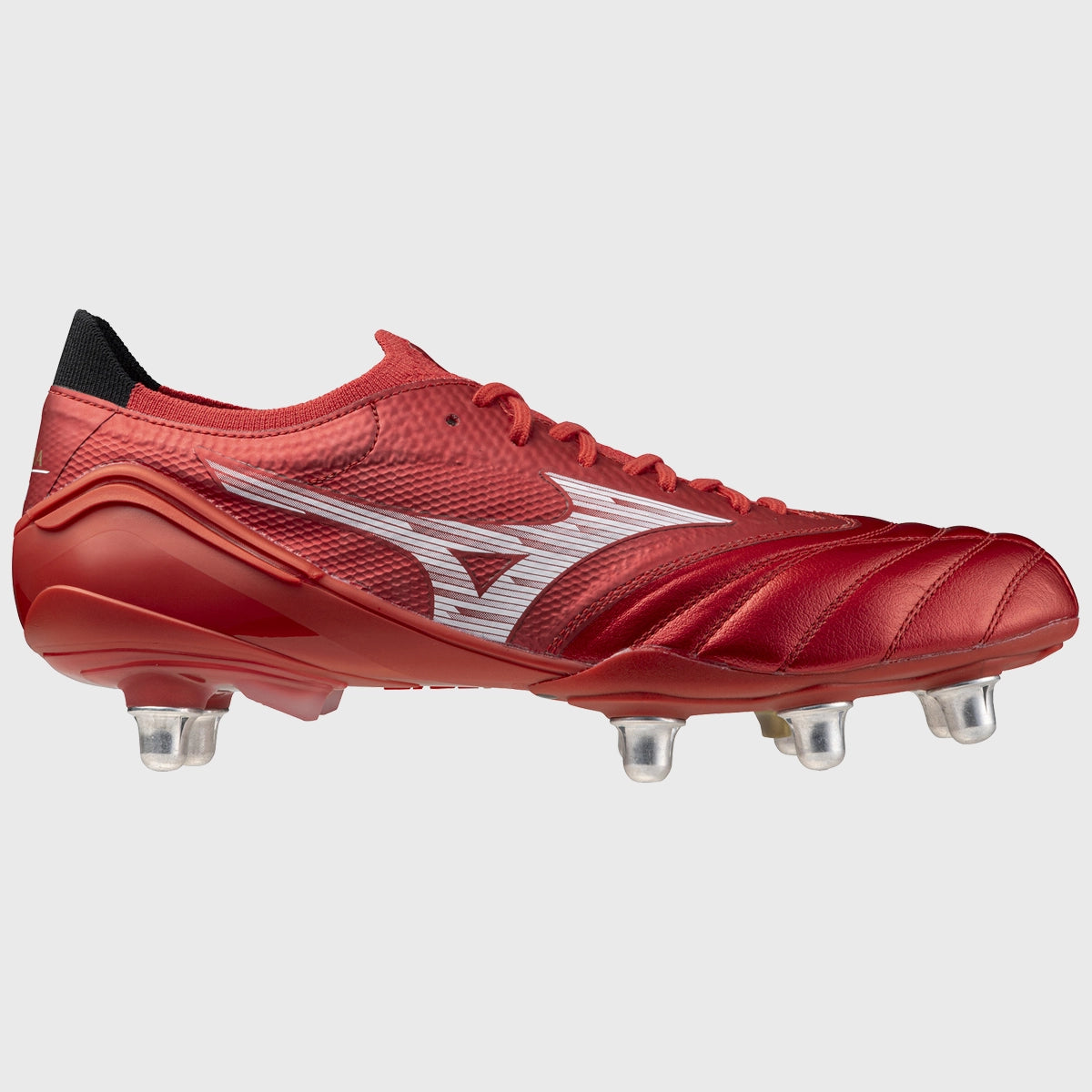 Mizuno Morelia Neo IV Beta Elite SI Rugby Boots - Lightweight Soccer Cleats for Men - Ruby Red - Perfect for Rugby, Football & Turf Training
