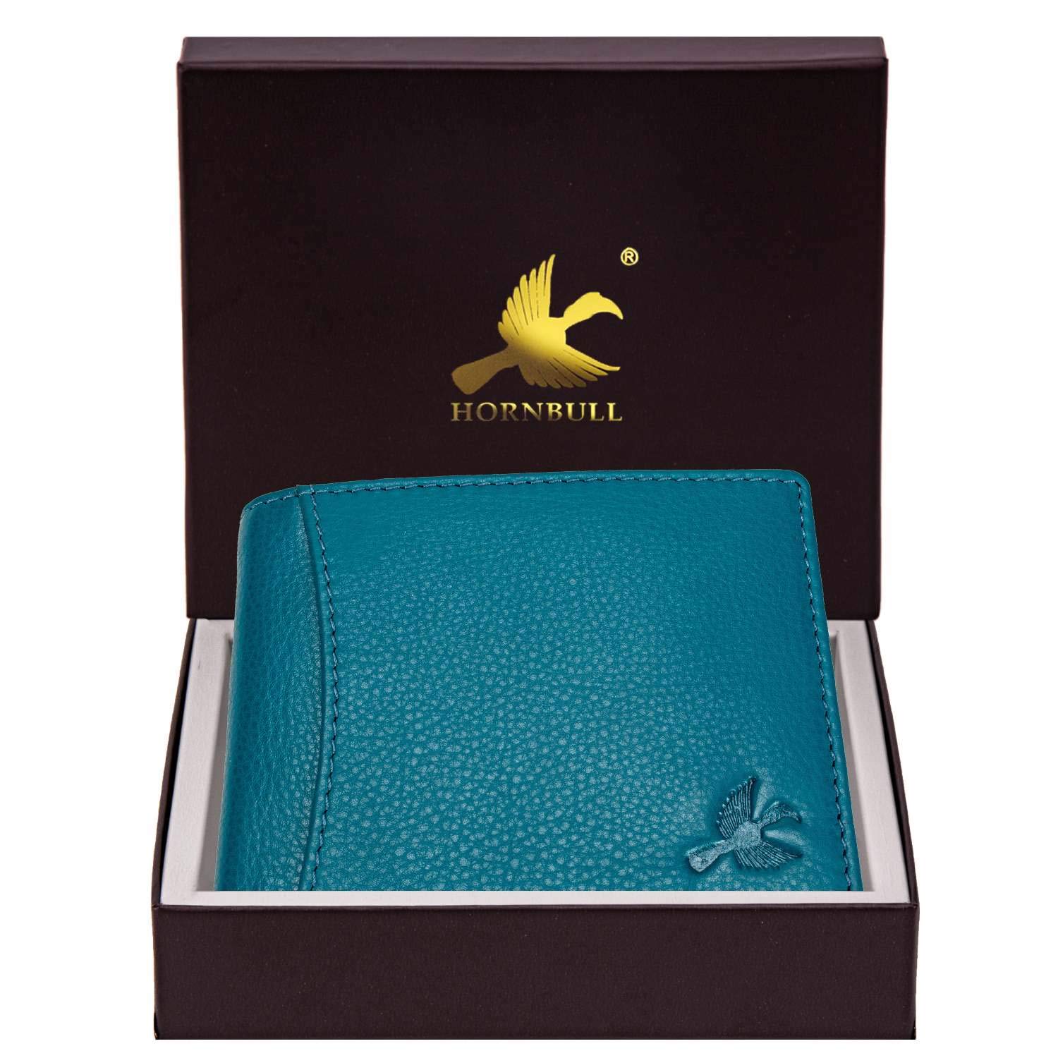 Men's Genuine Leather RFID Blocking Wallet - Slim Bifold Wallet for Men with Card Slots & Cash Pocket, Aqua Blue, Perfect for Everyday Use & Travel